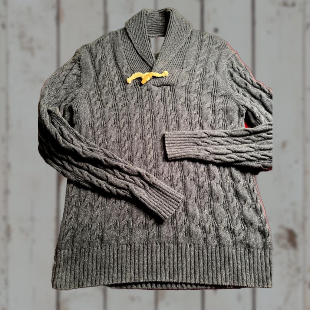 Nautica Nautica Blue SWEATER fisherman Spinnaker Cableknit Nautical Flags cowl neck Men Size US L / EU 52-54 / 3 - 1 Thumbnail