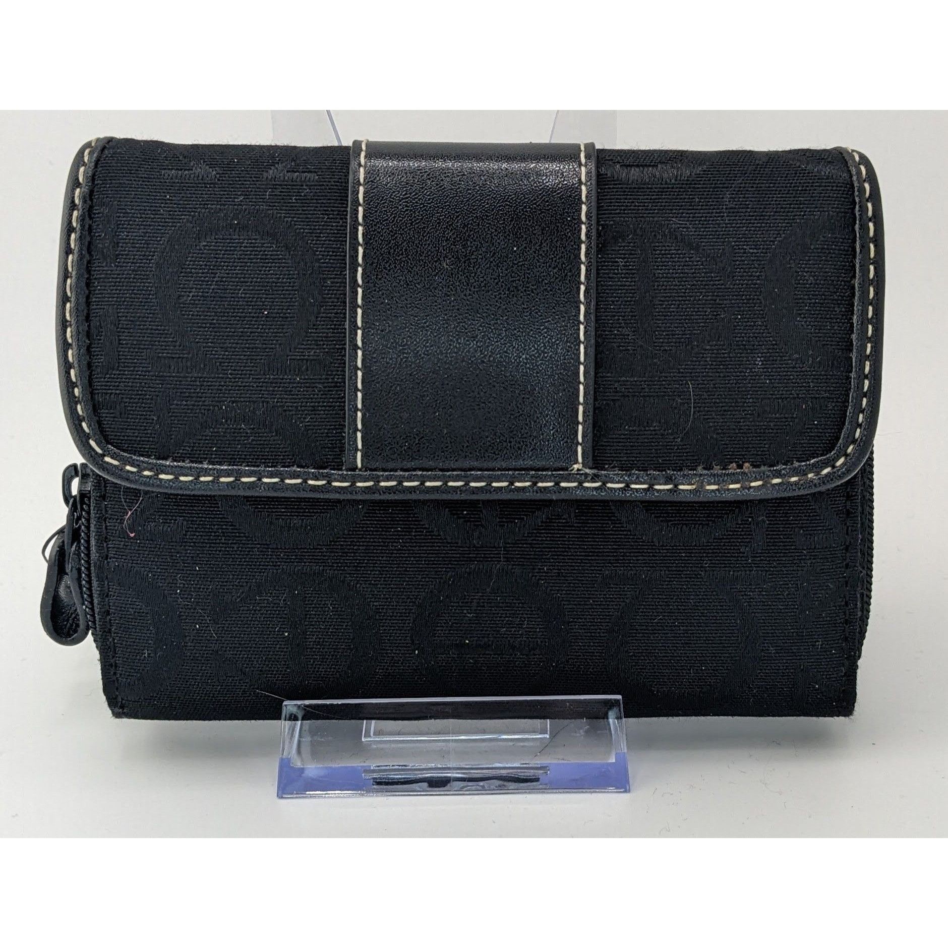 Etienne Aigner Etienne Aigner Black Monogram Canvas Wallet 5"x4"x1" With Sn Size ONE SIZE - 5 Thumbnail
