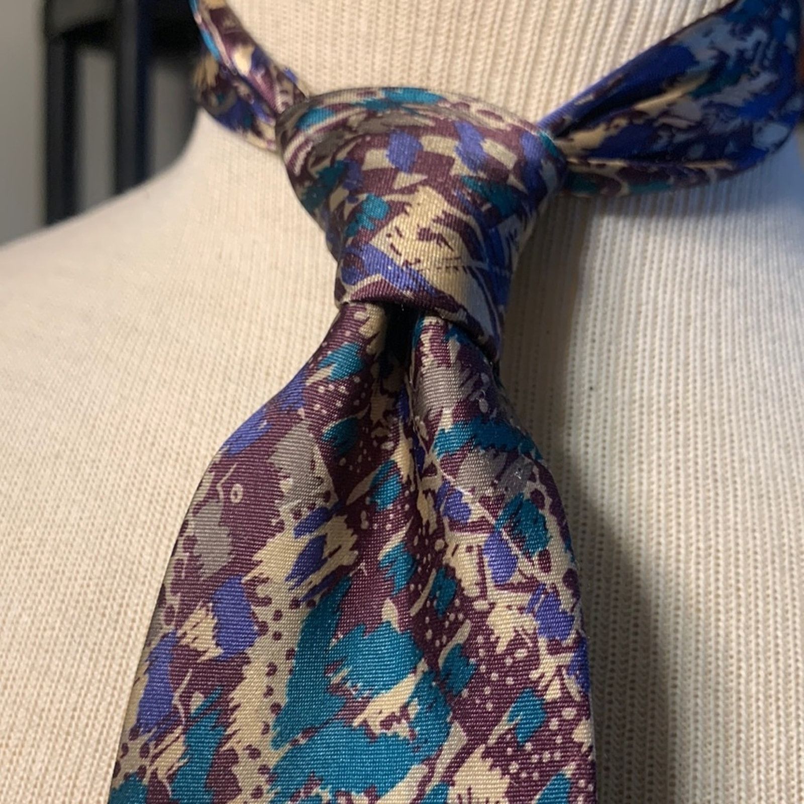Vintage 80’s Egon von Furstenberg silk blend abstract modernist tie Size ONE SIZE - 1 Thumbnail