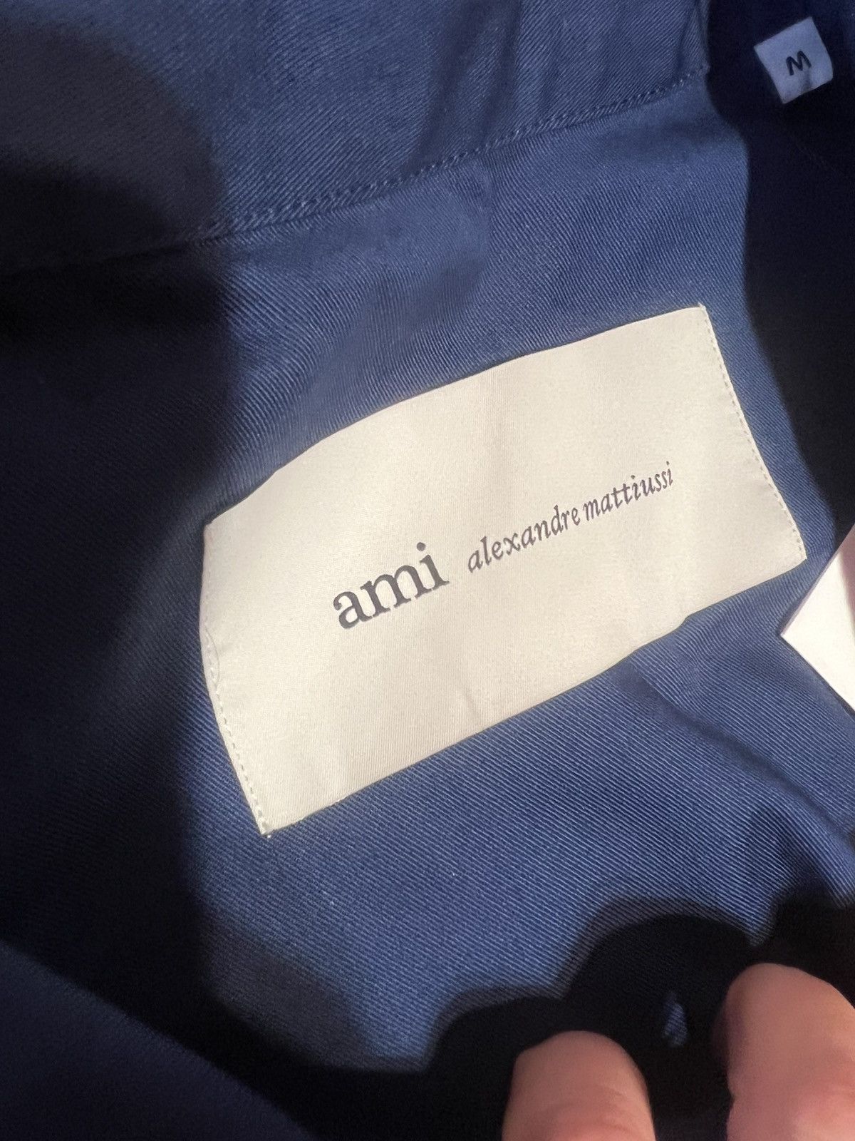 AMI Ami Oversized Cotton Shirt Dark Navy Pocket Unisex Size M Size US M / EU 48-50 / 2 - 18 Thumbnail