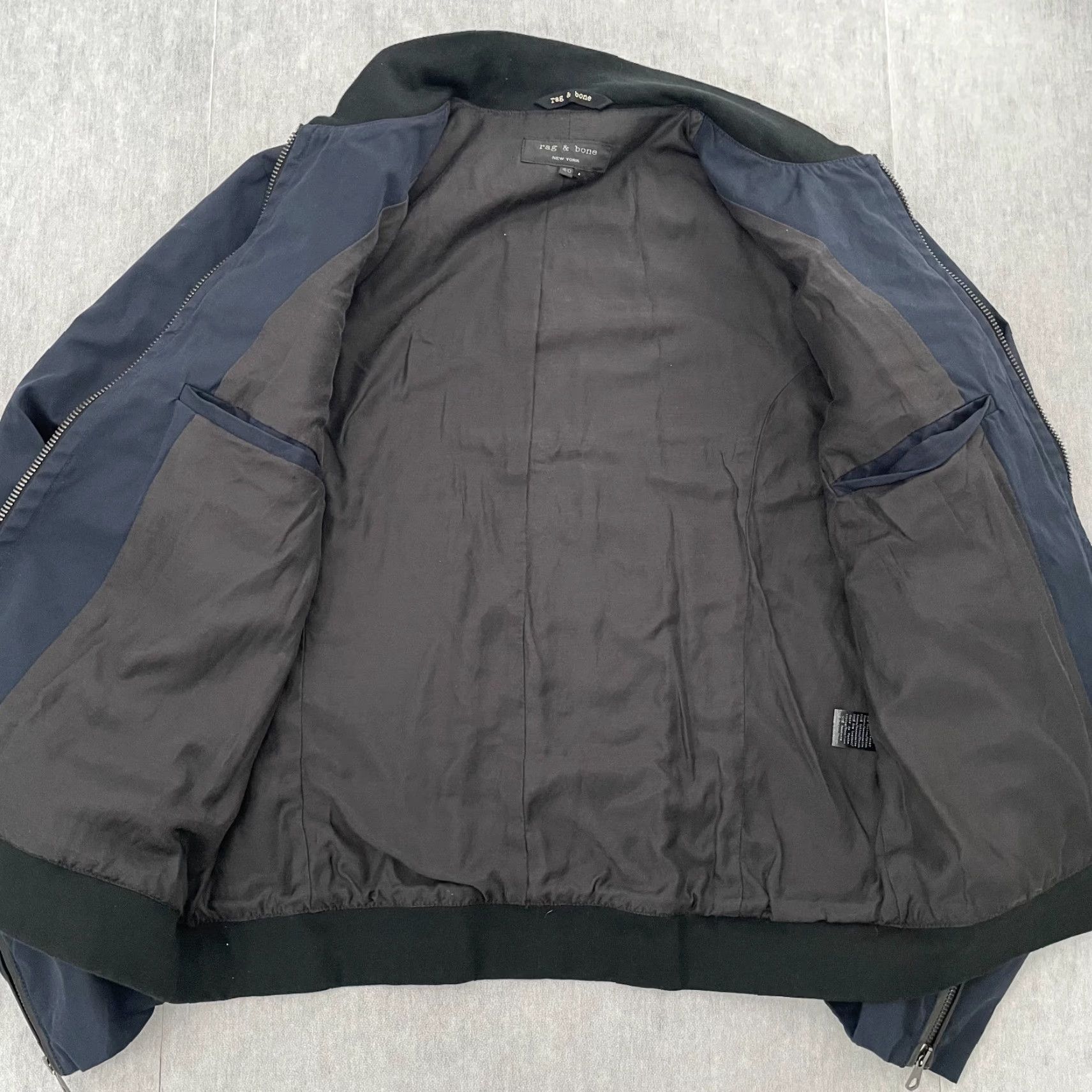 Rag & Bone rag & bone jacket adult 40 blue full zip lined zipper pockets made in usa mens Size US XXS / EU 40 - 3 Thumbnail
