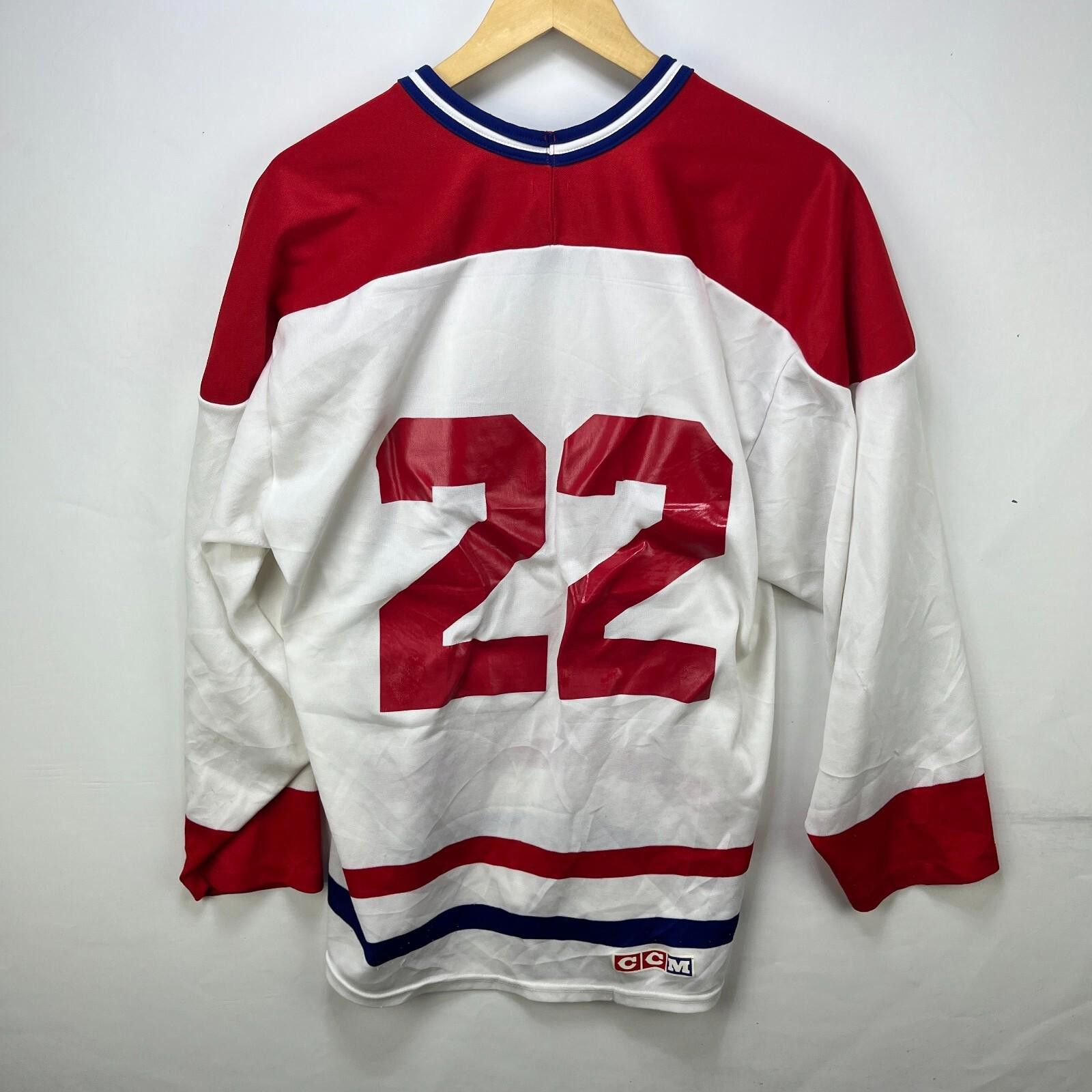 Ccm Vintage 90s Montreal Canadiens CCM Hockey Jersey #22 Large Size ONE SIZE - 6 Thumbnail