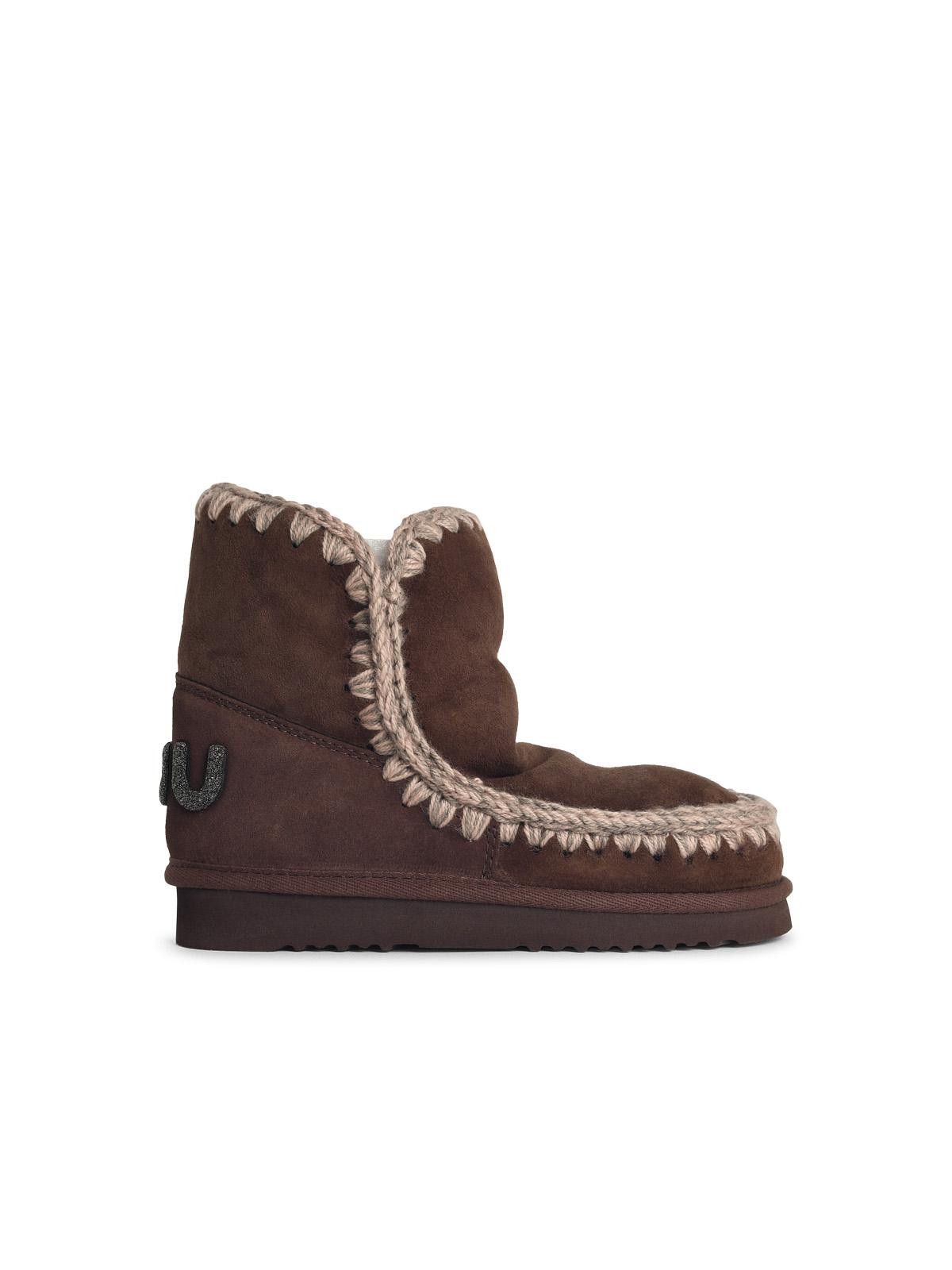 Mou MOU 'Eskimo 18 Glitter Logo' Suede And Brown Pepper Ankle Boots Size US 6 / IT 36 - 1 Thumbnail