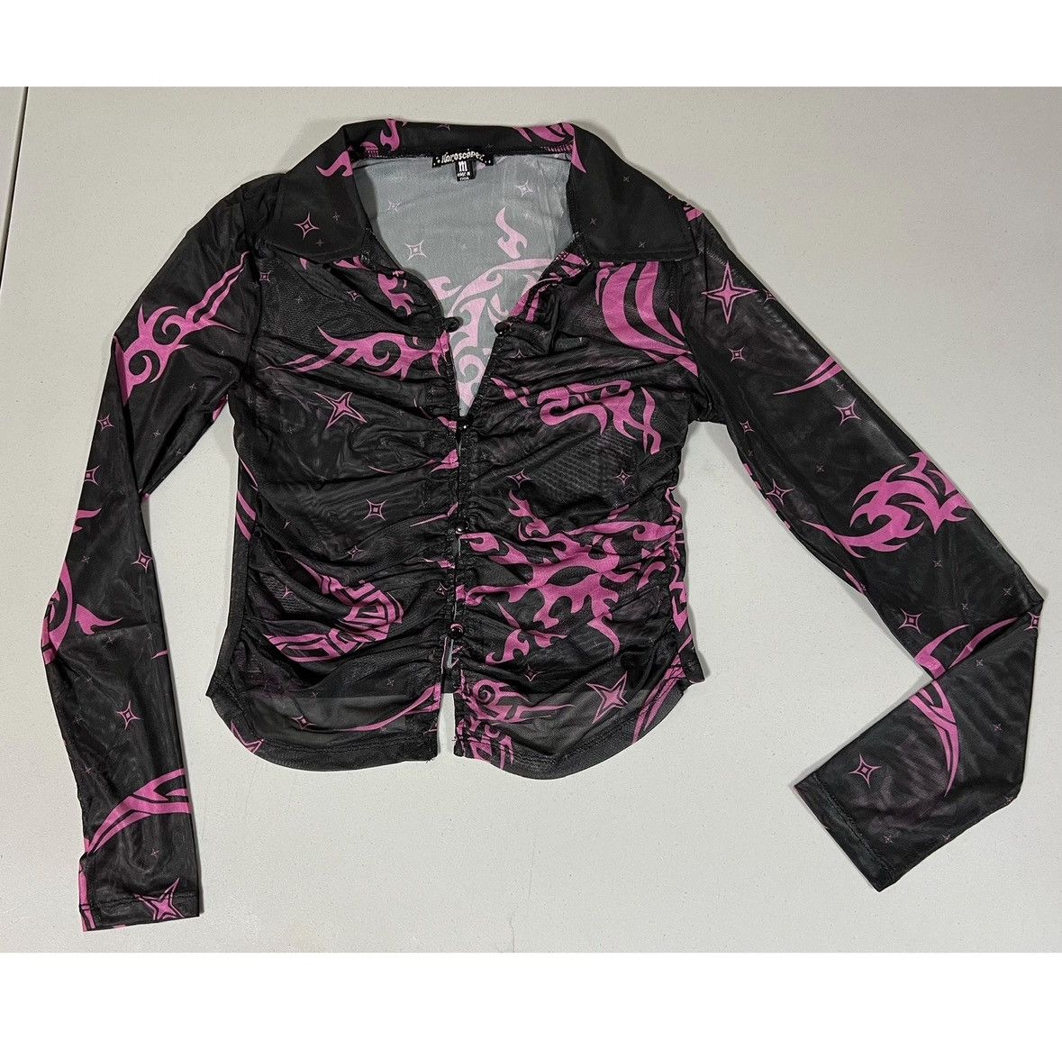 Dolls Kill Horoscopez ‘Cosmic Ink’ Mesh Tattoo Shirt Top Blouse Size M🎀 Size M / US 6-8 / IT 42-44 - 1 Thumbnail