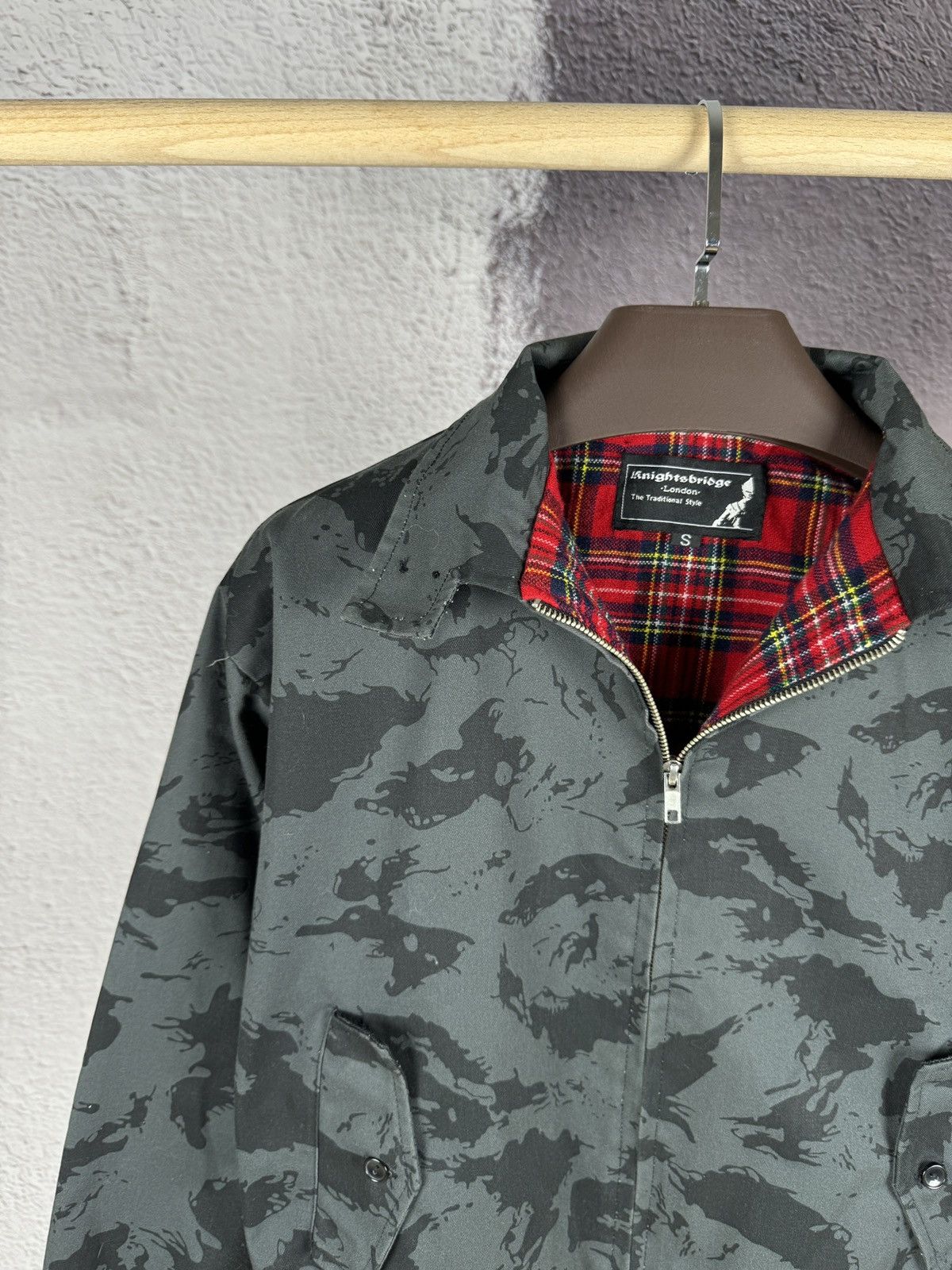Knightsbridge Knightsbridge Heavy England Style Bomber Jacket Tartan Lined Size US S / EU 44-46 / 1 - 3 Thumbnail