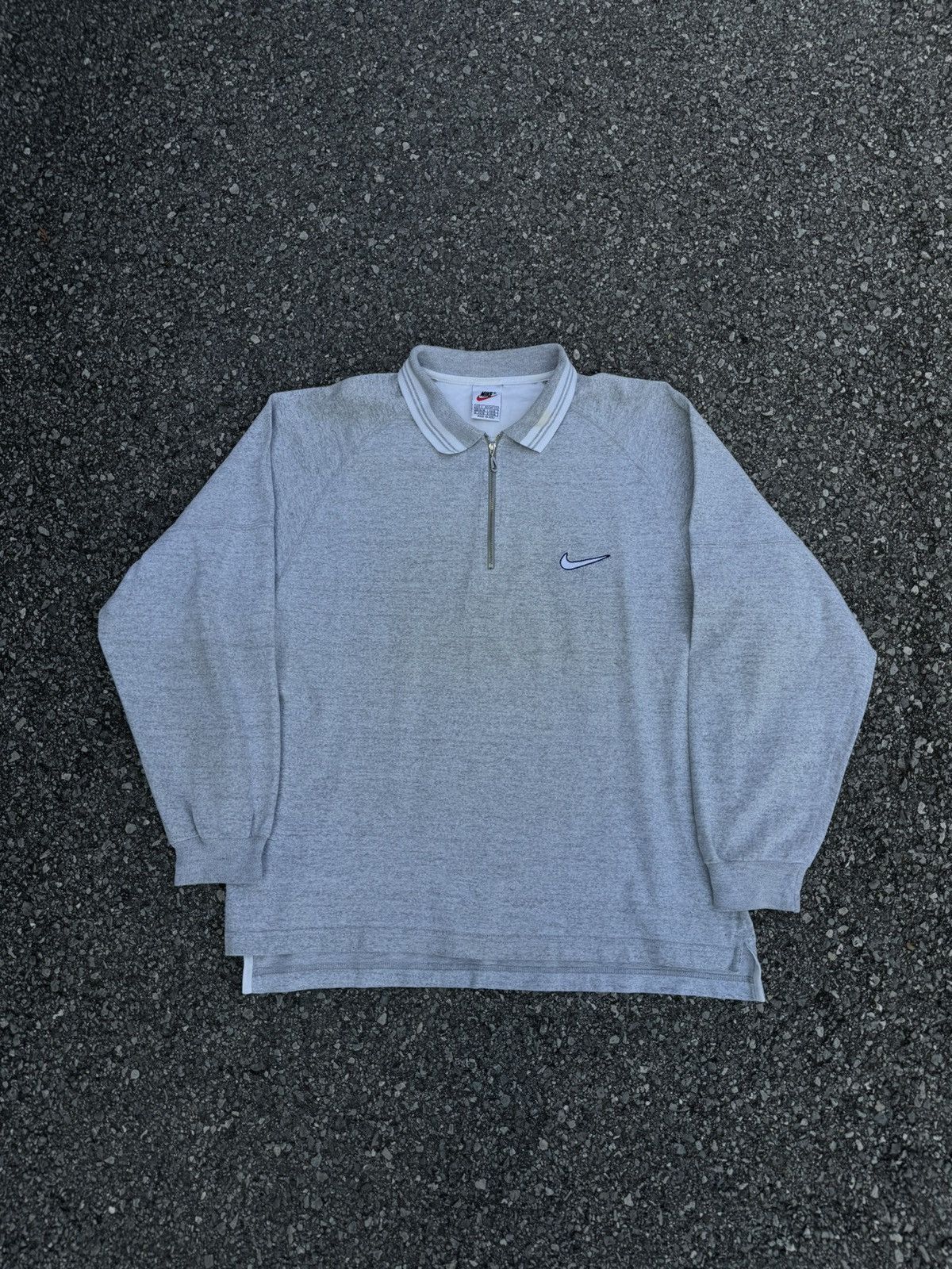 Japanese Brand × Nike × Vintage Nike Vintage 90s swoosh boxy half zip crewneck rap skate Size US S / EU 44-46 / 1 - 1 Thumbnail