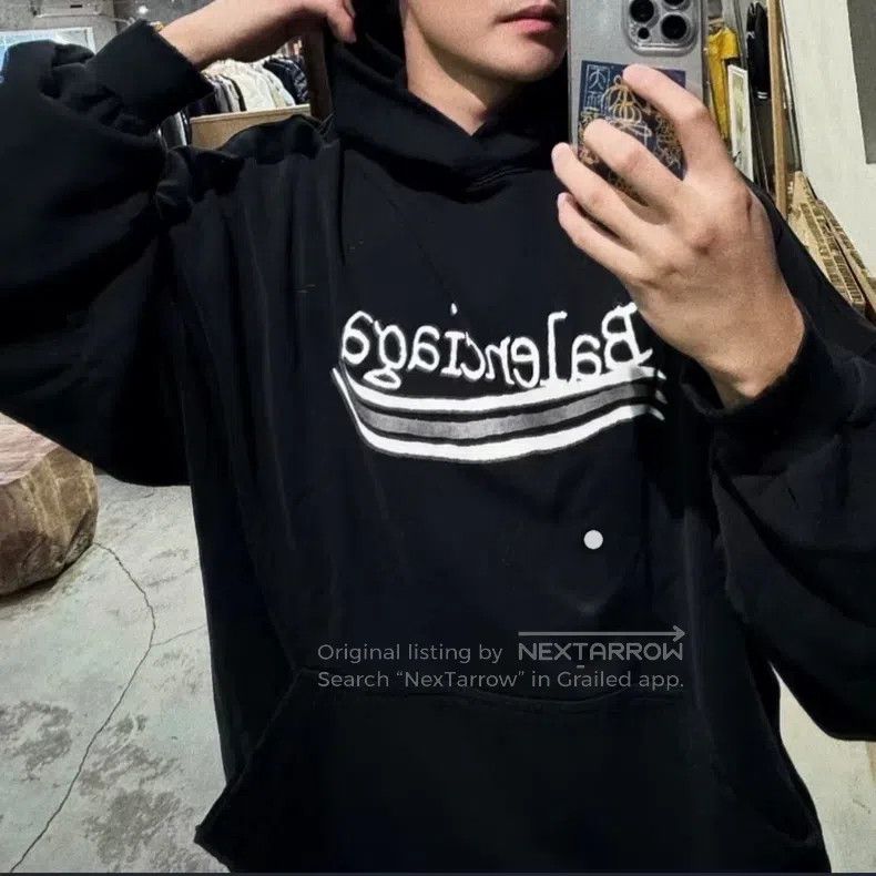 Balenciaga Balenciaga Coke Hand-Drawn Logo Printed Hooded Sweatshirt Size US S / EU 44-46 / 1 - 5 Thumbnail