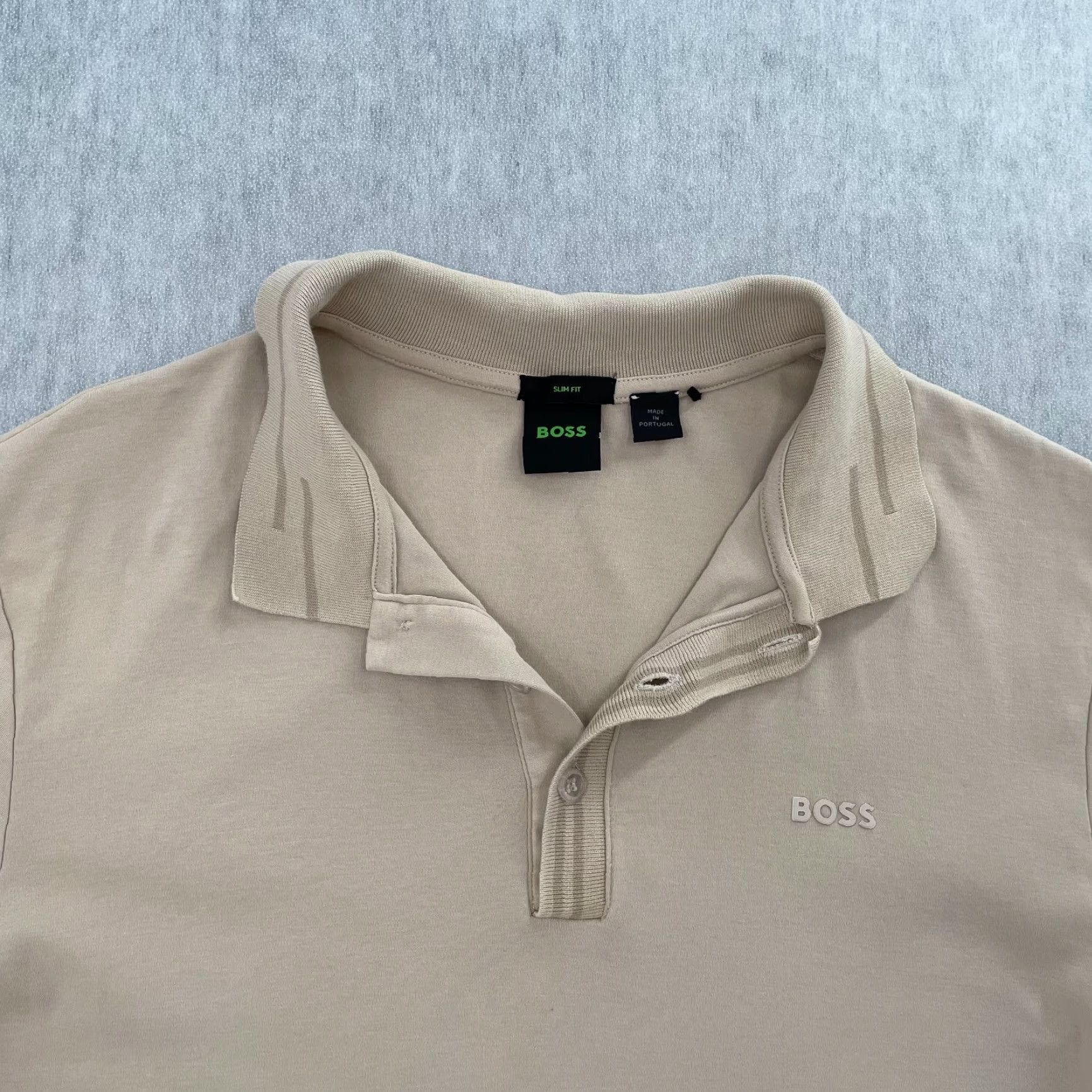 Hugo Boss HUGO BOSS Shirt Polo Adult Large Brown Tan Short Sleeve Casual Modern Preston Mens L Slim Size US L / EU 52-54 / 3 - 3 Thumbnail