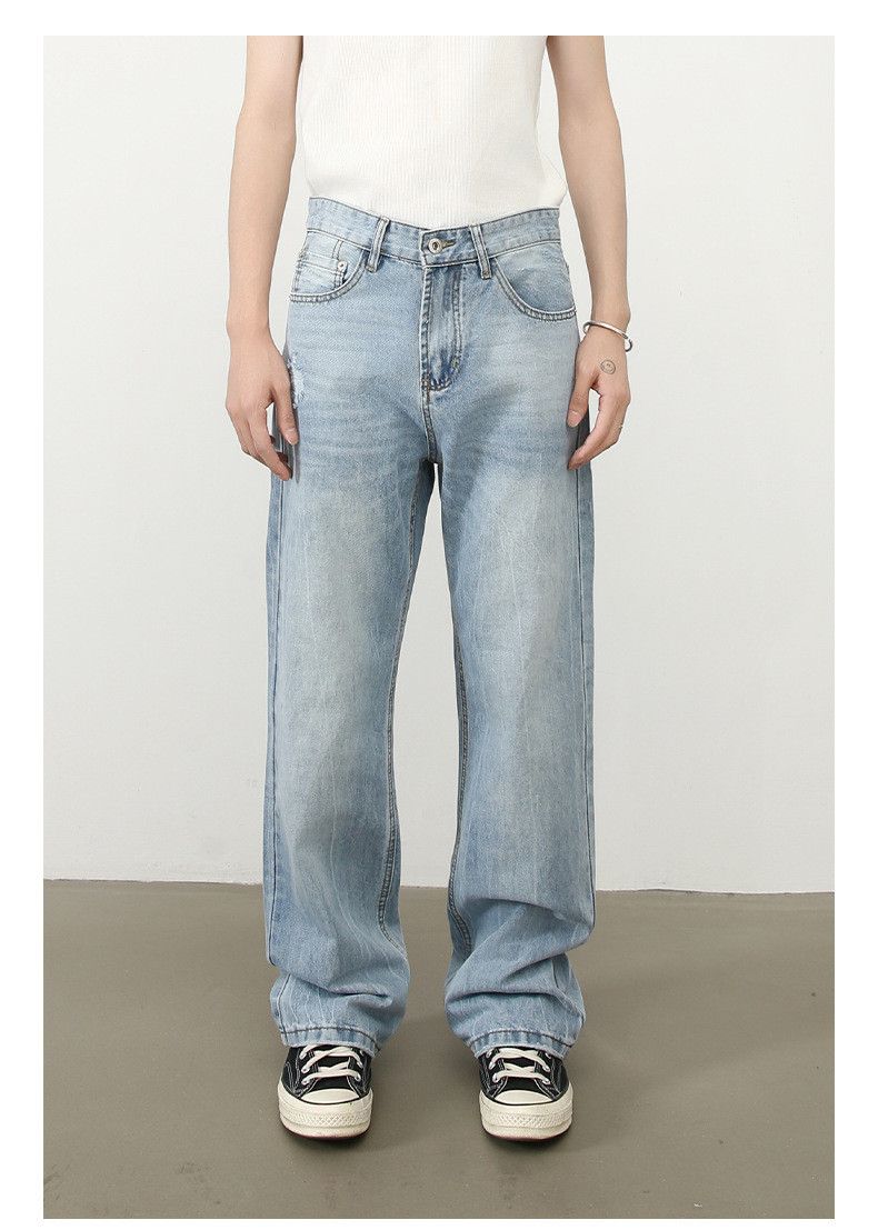 Japanese Brand × Jean American retro washed blue ripped jeans y2k Size US 32 / EU 48 - 1 Thumbnail