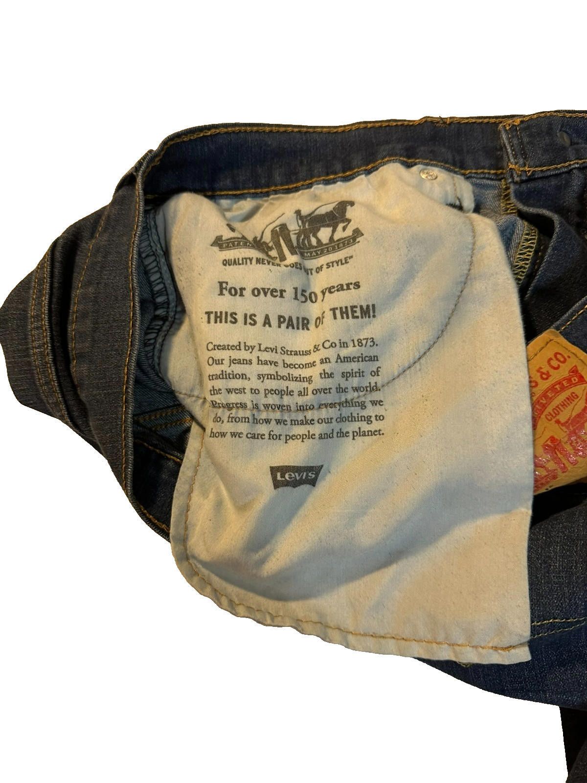 Levi's Levi’s 514 Dark Wash Blue Jeans Men’s Size 36x30 Size US 36 / EU 52 - 2 Thumbnail