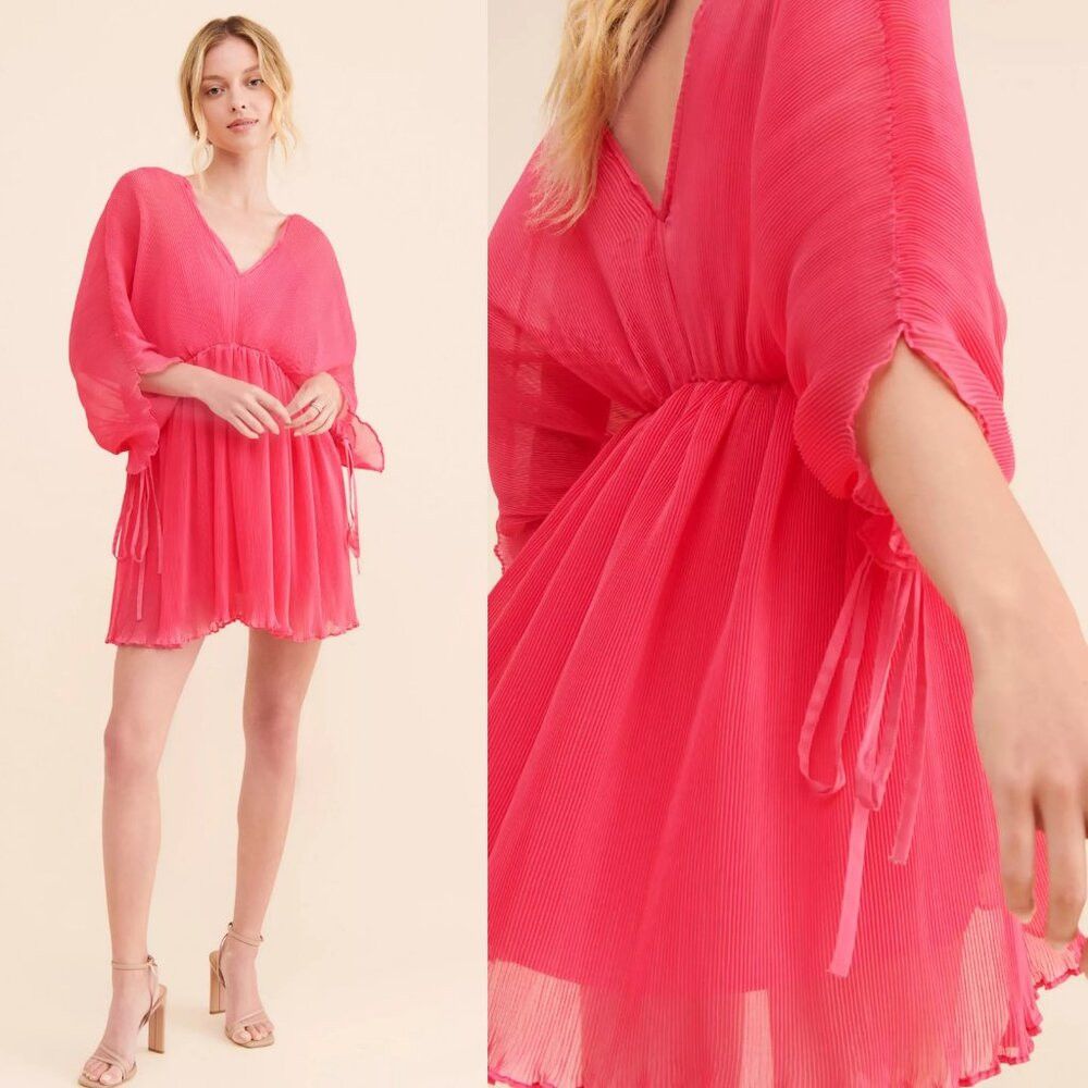 Other NWT New $150 Free People Let Me Be Chiffon Plunge Mini Pink Size XXS / US 00 / IT 34 - 2 Thumbnail
