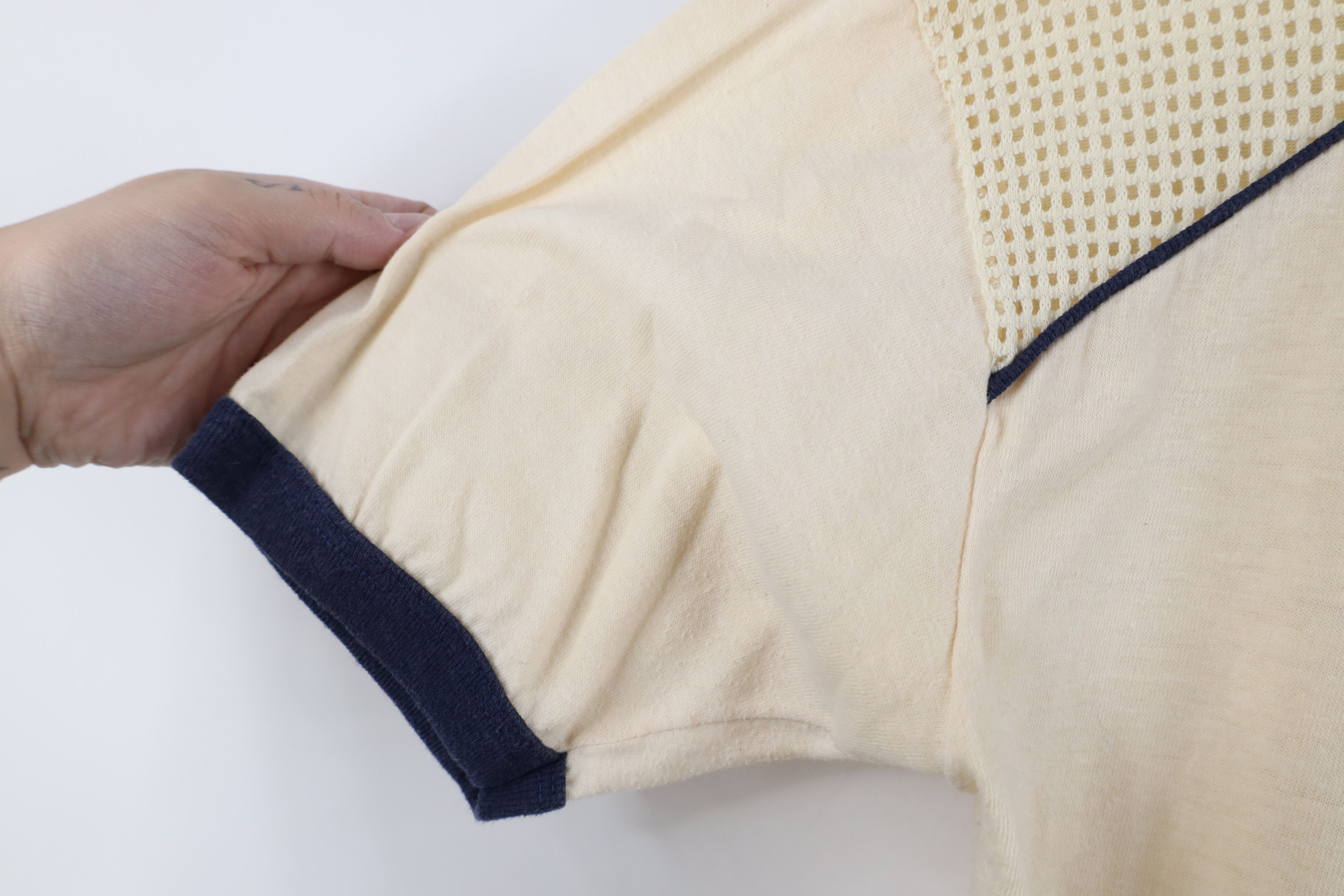 Champion Vintage 70s Champion Mesh Ringer Henley T-Shirt Beige USA Size US L / EU 52-54 / 3 - 9 Thumbnail