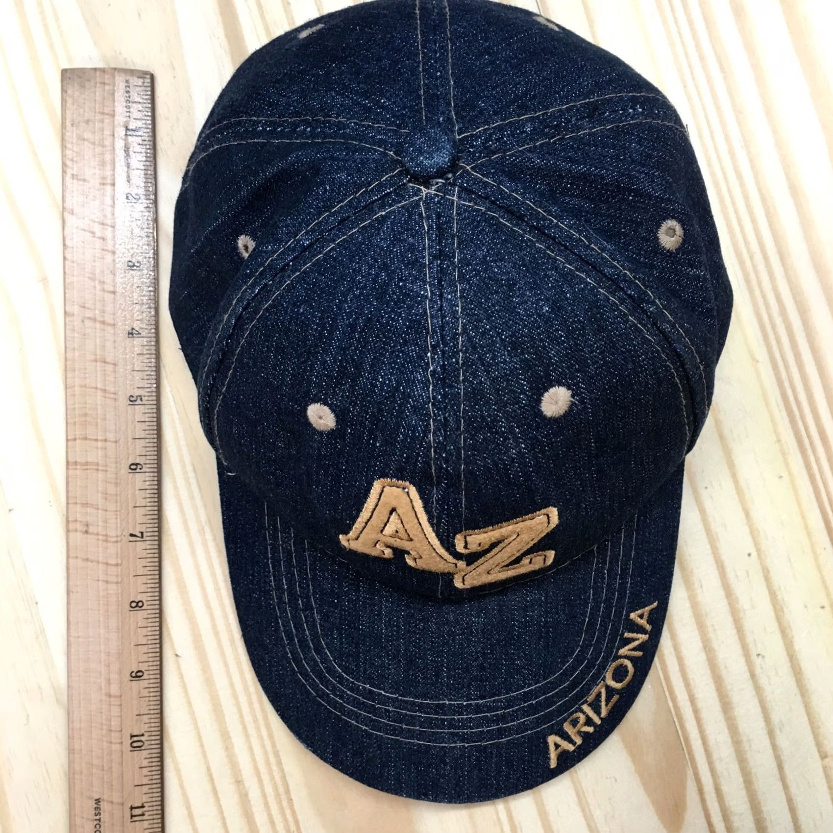 Vintage Arizona Blue OS Adjustable Curved Brim Embroidered Logo Baseball Cap Men Size ONE SIZE - 3 Thumbnail
