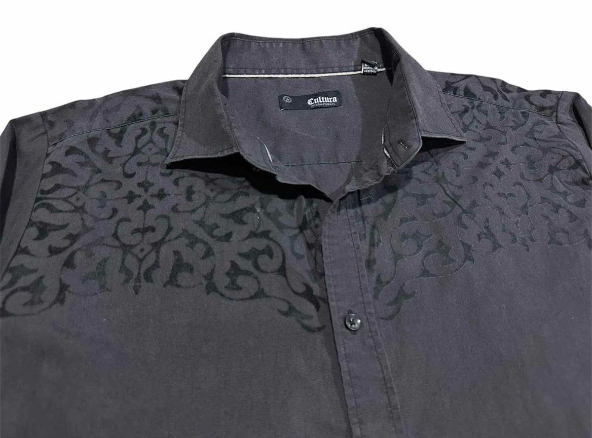 If Six Was Nine × Japanese Brand × Seditionaries 🔥Y2K Cultura Black Floral Tribal Embossed Shirt Goth Punk Size US L / EU 52-54 / 3 - 4 Thumbnail