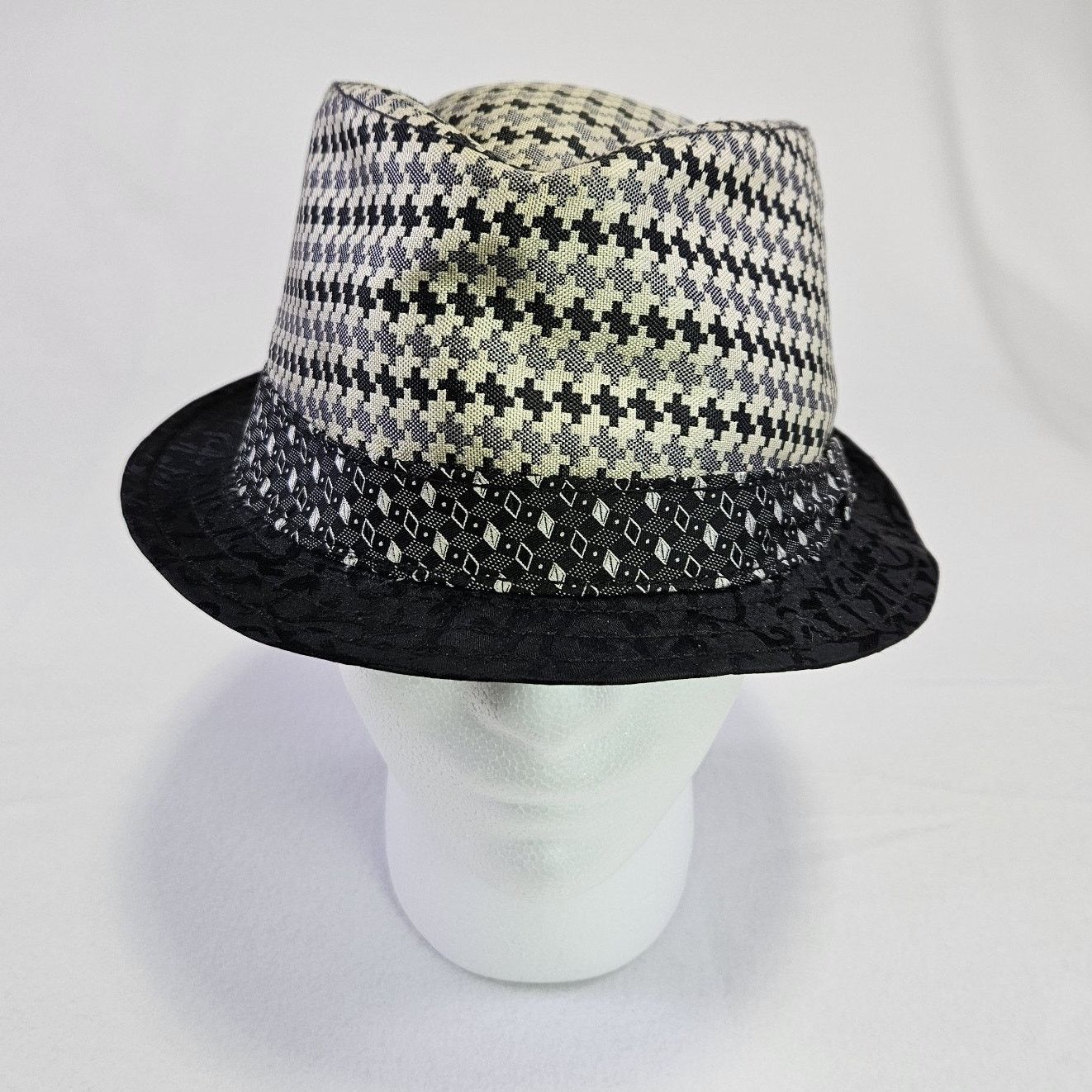 Robert Graham Robert Graham Trilby Fedora 100% Silk Hat Houndstooth Black Size ONE SIZE - 4 Thumbnail