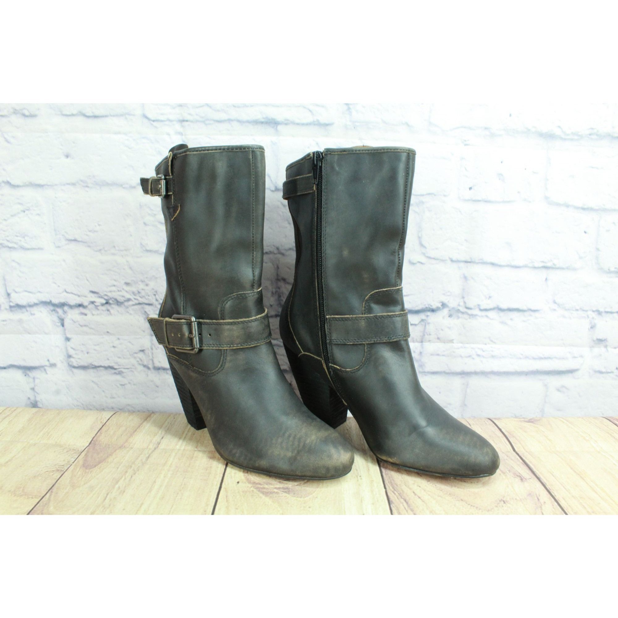Other Corso Como Black Leather Mid Calf Somers Motorcycle Boots Si Size US 7 / IT 37 - 2 Thumbnail