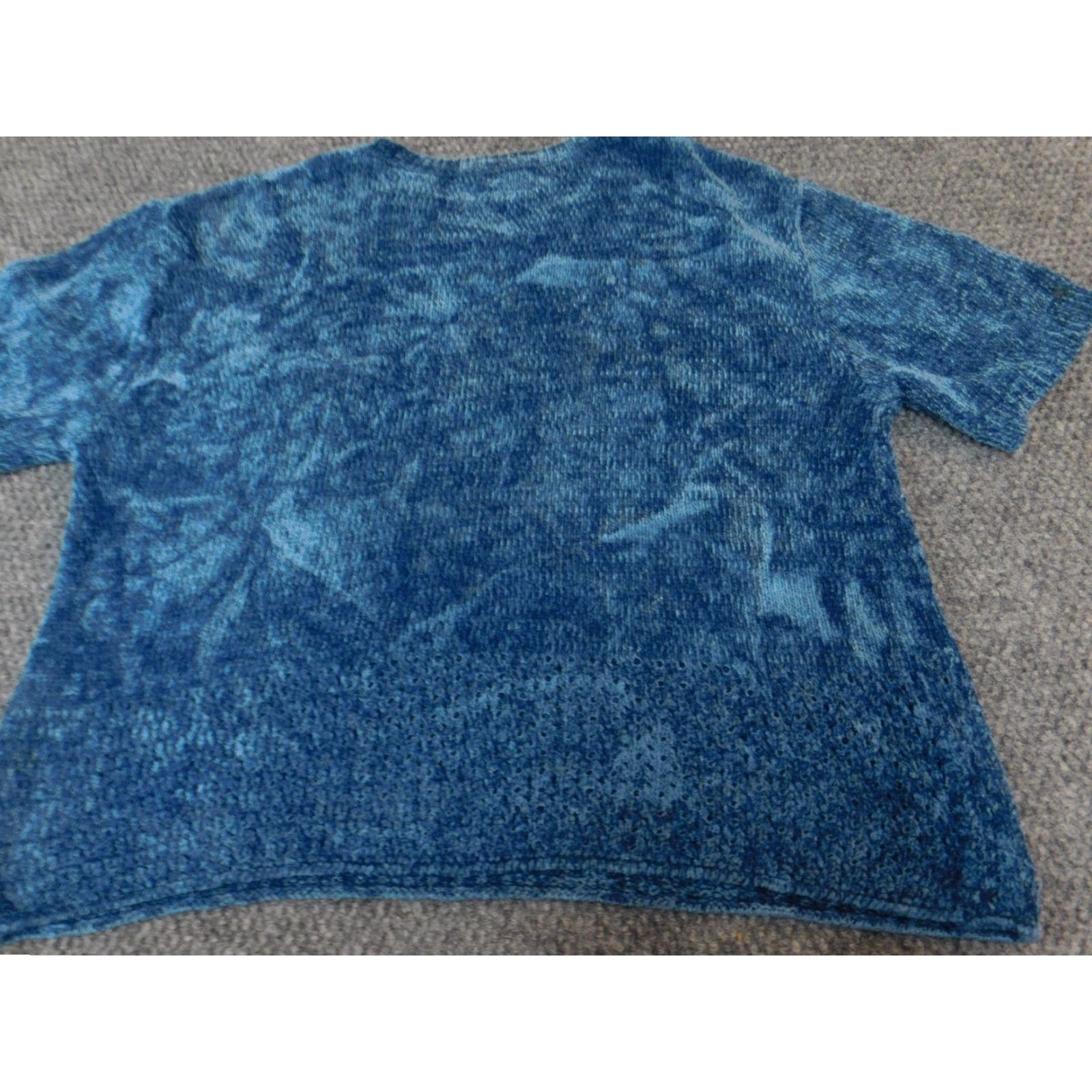 Vintage Sag Harbor Womens Sweater L Blue Short Sleeve Crew Neck Pullover Knit Dolman Sleeve 100% Cotton Logo Classic Lightweight Size L / US 10 / IT 46 - 6 Thumbnail