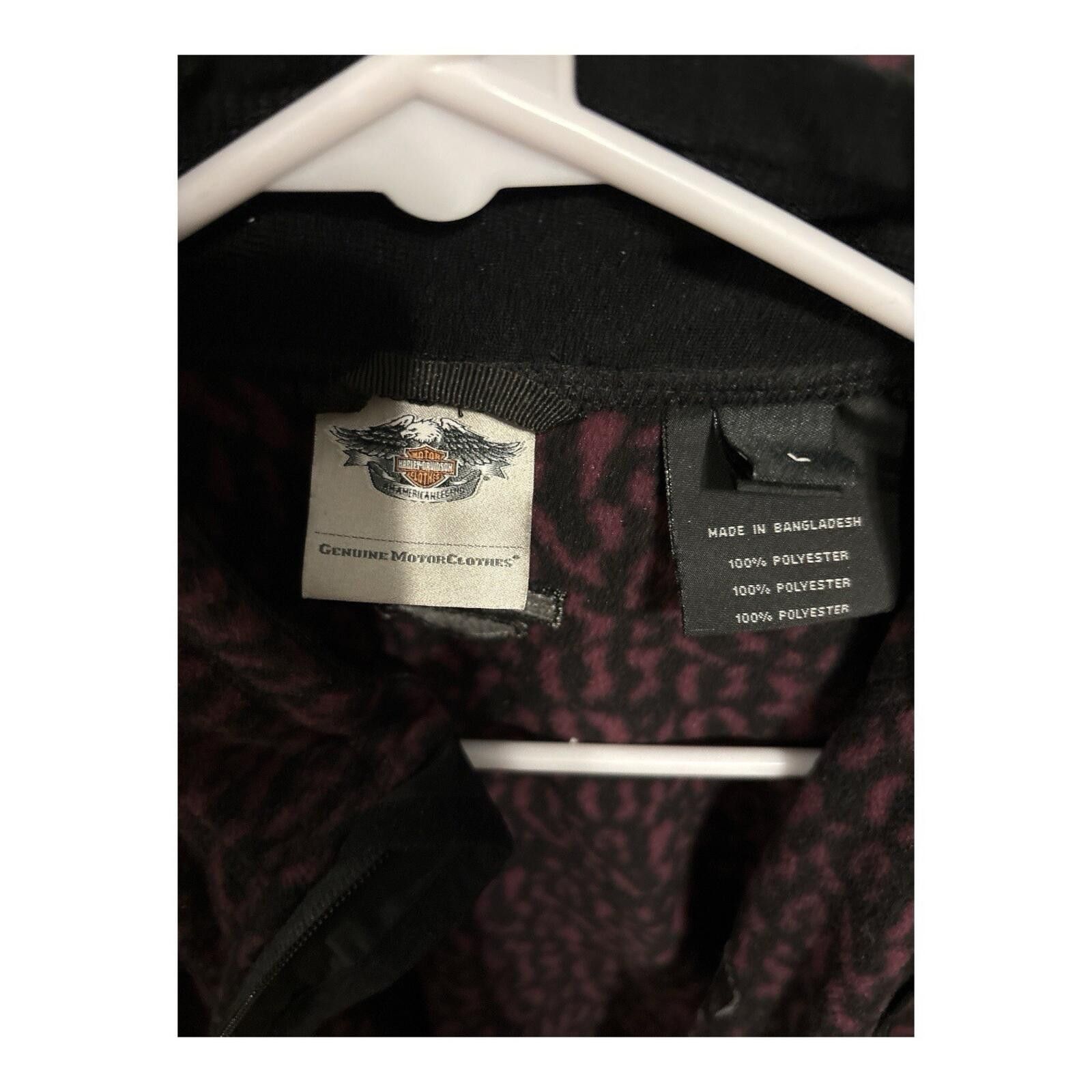 Harley Davidson Harley Davidson Womens Fleece Purple Black Leopard Print Size L / US 10 / IT 46 - 3 Thumbnail