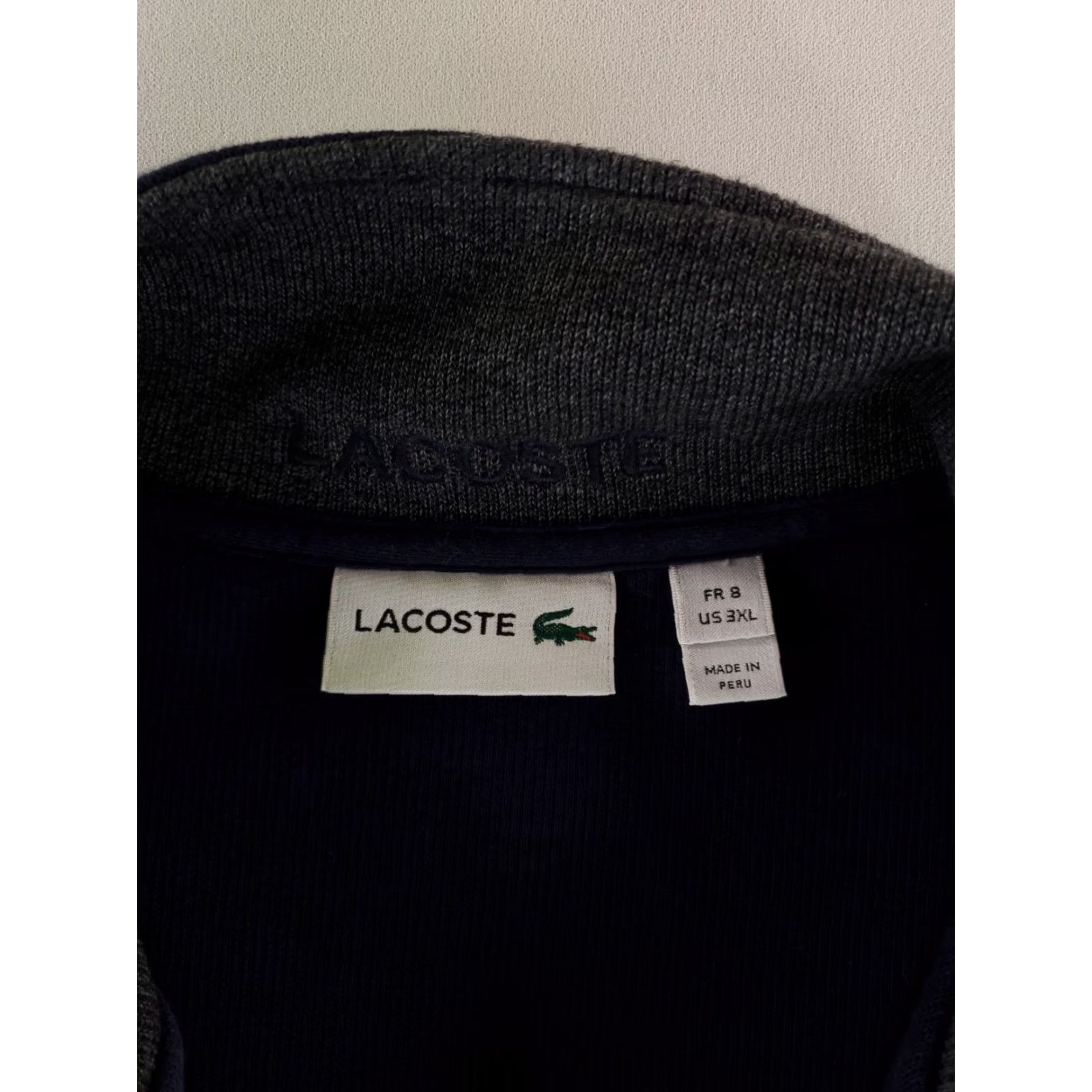 Lacoste Lacoste 1/4 Zip Pullover Shirt Long Sleeve Navy Blue Mens 3XL FR US Navy Blue Pullover Shirt Mens 3XL Size US XXL / EU 58 / 5 - 4 Thumbnail