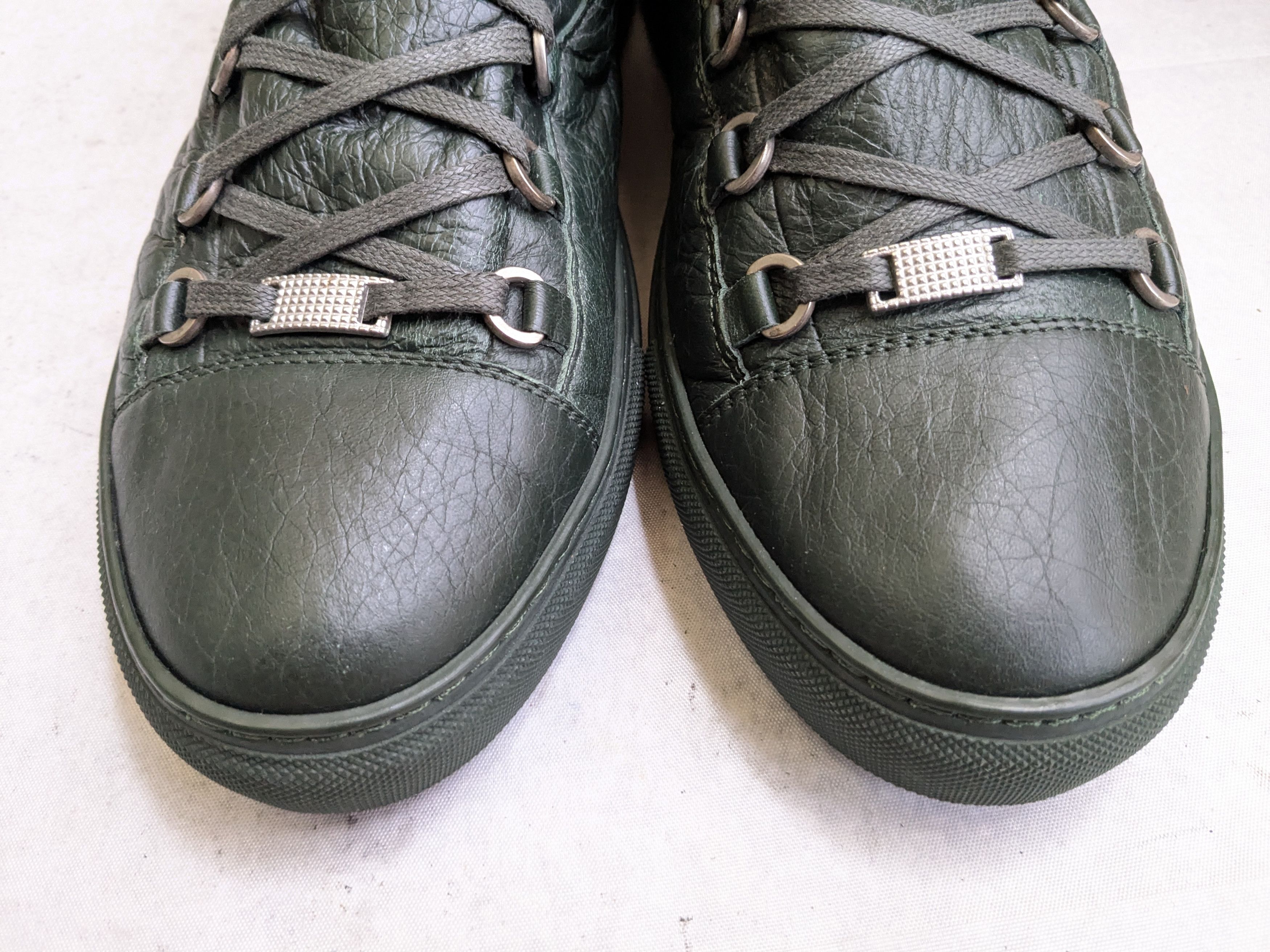 Balenciaga Balenciaga Arena Sneakers Dark Green 14 High Tops Leather Size US 14 / EU 47 - 3 Thumbnail