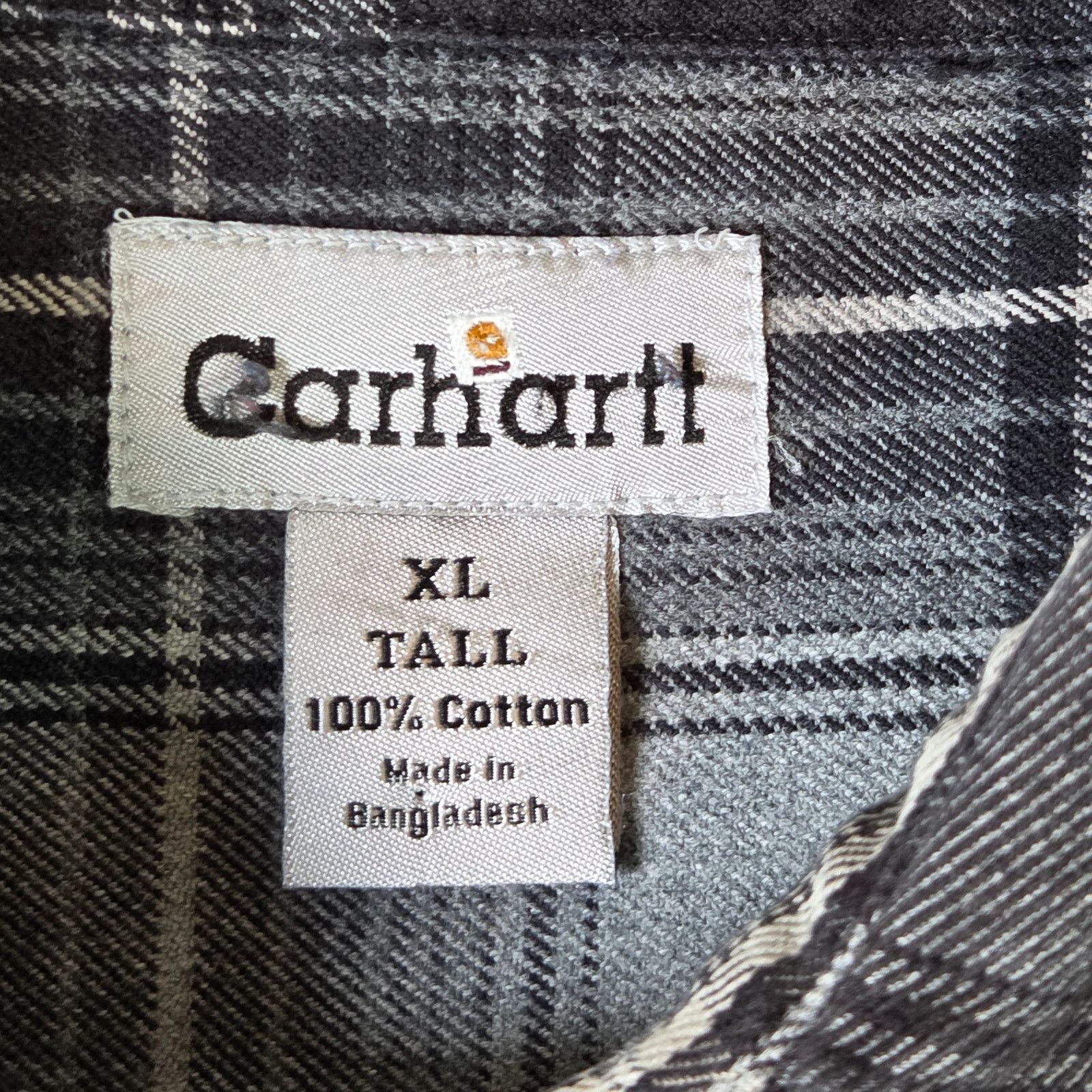 Carhartt Carhartt XL Tall Heavy Plaid Flannel Shirt Gray Size US XL / EU 56 / 4 - 3 Thumbnail