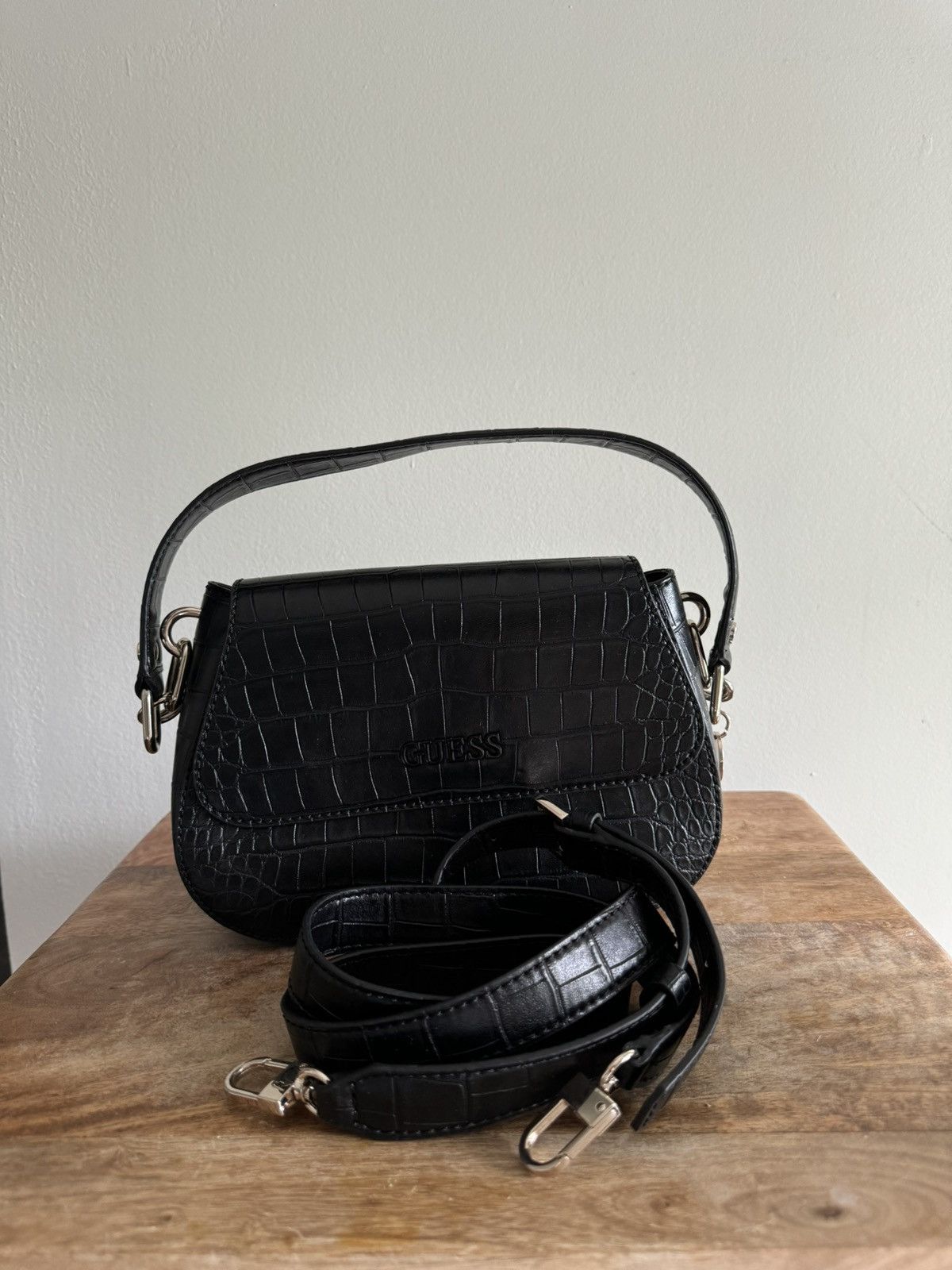 Guess Guess Croco Triple G Demi Shoulder Bag Size ONE SIZE - 3 Thumbnail