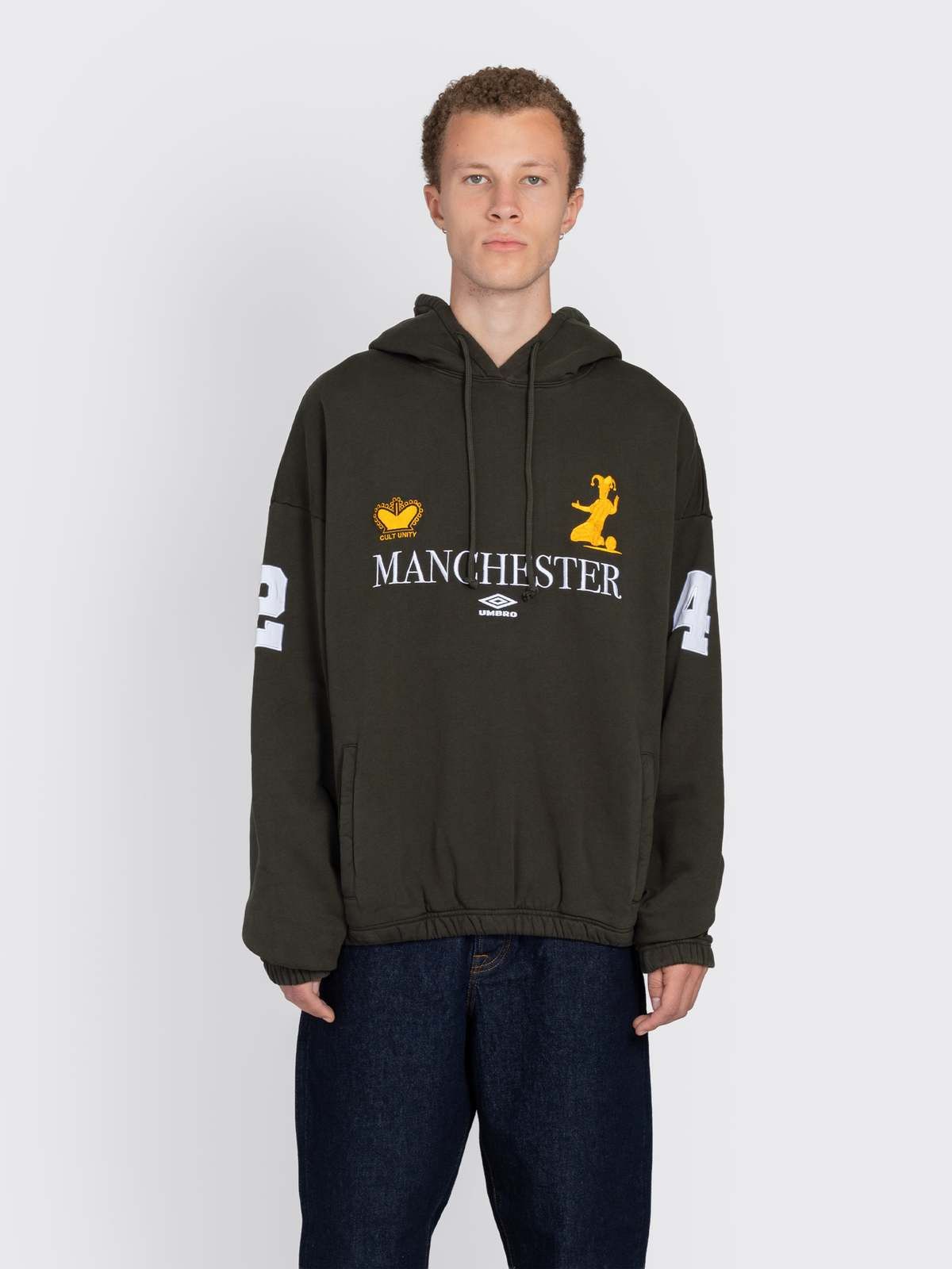Umbro x Slam Jam Dark Olive Manchester Logo Masked Hoodie Size US XL / EU 56 / 4 - 2 Thumbnail