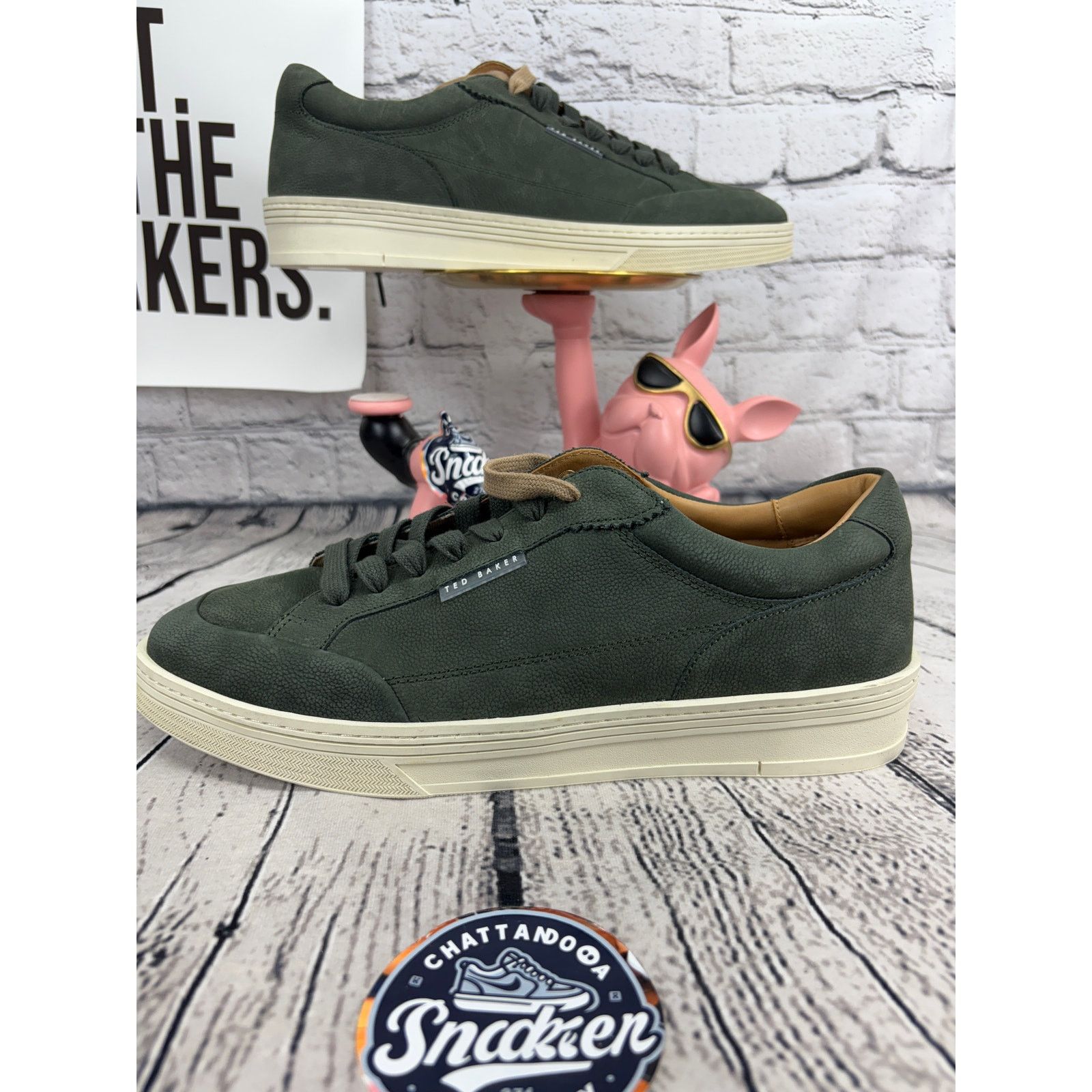 Ted Baker Ted Baker London Hampstead Lace Up Sneaker Mens 12 Green NEW Size US 12 / EU 45 - 1 Thumbnail