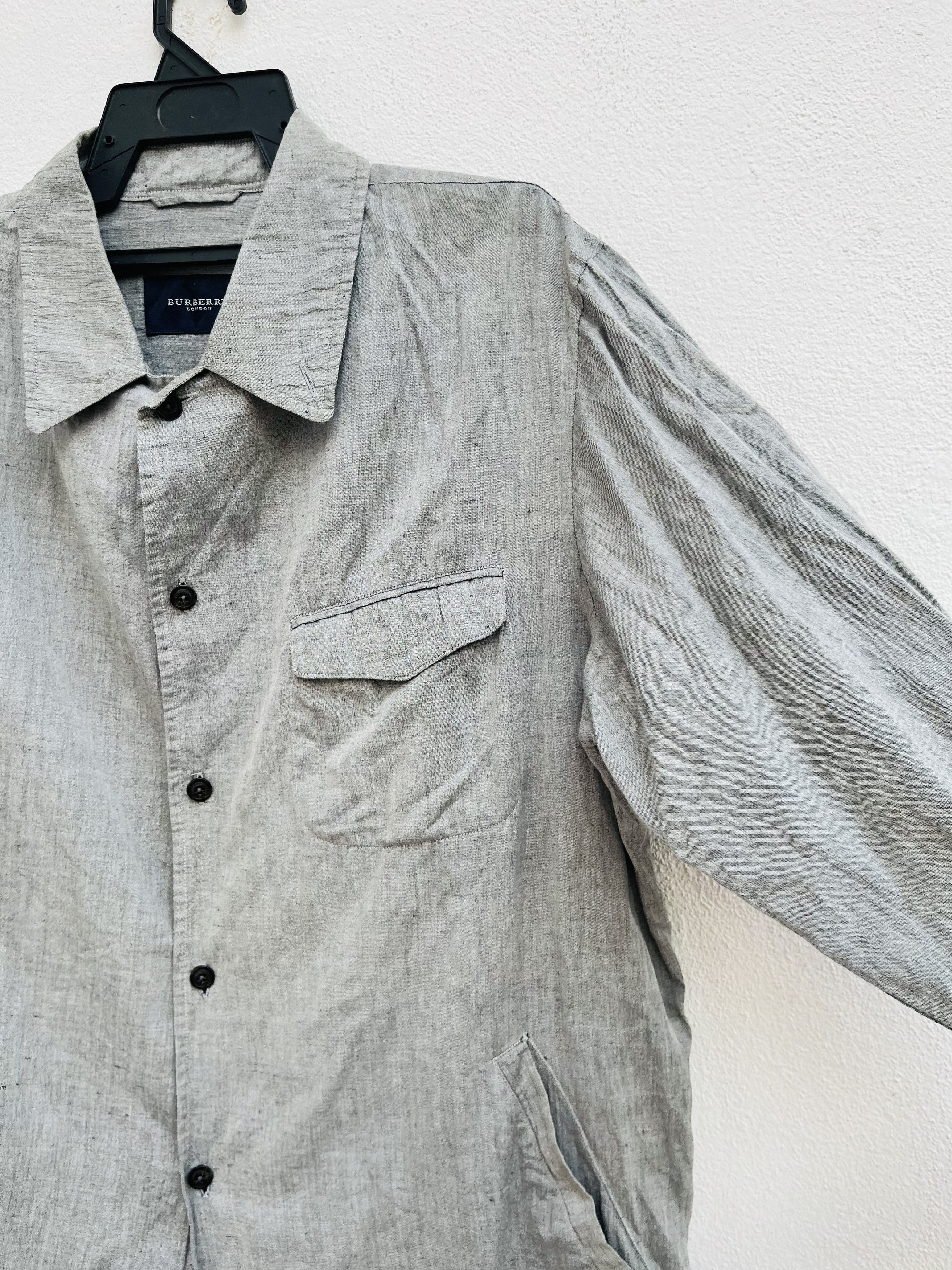 Burberry × Japanese Brand × Vintage Vintage Burberry London Grey Button Up Fashion Style Size US XL / EU 56 / 4 - 7 Thumbnail