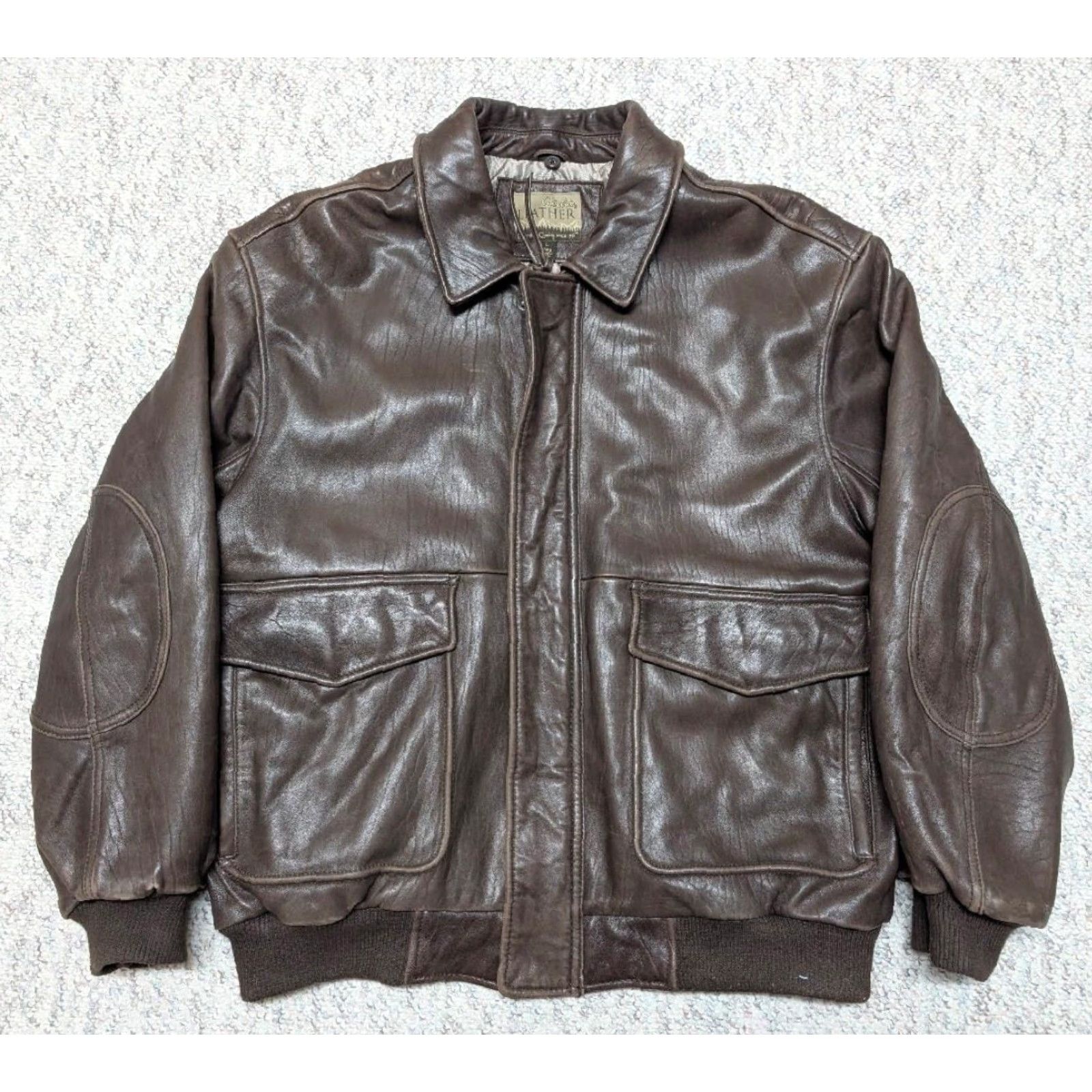 Vintage VINTAGE CABELA'S Leather BOMBER Jacket Mens L Brown Lambskin Butter-Soft Size US L / EU 52-54 / 3 - 2 Thumbnail