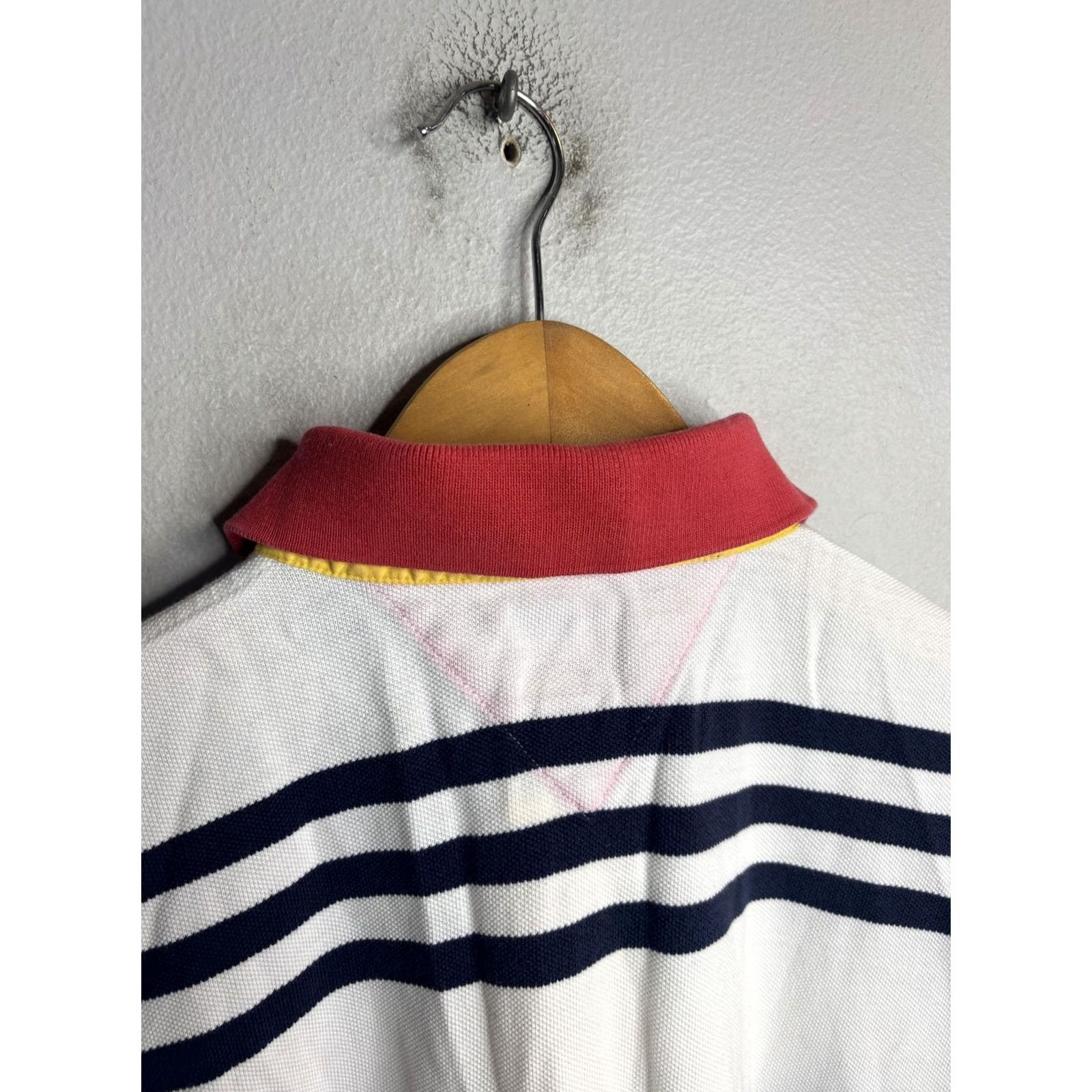 Tommy Hilfiger VINTAGE Tommy Hilfiger Polo Shirt Mens XL Navy Stripe International 90s Rugby Shirt Size US XL / EU 56 / 4 - 7 Thumbnail