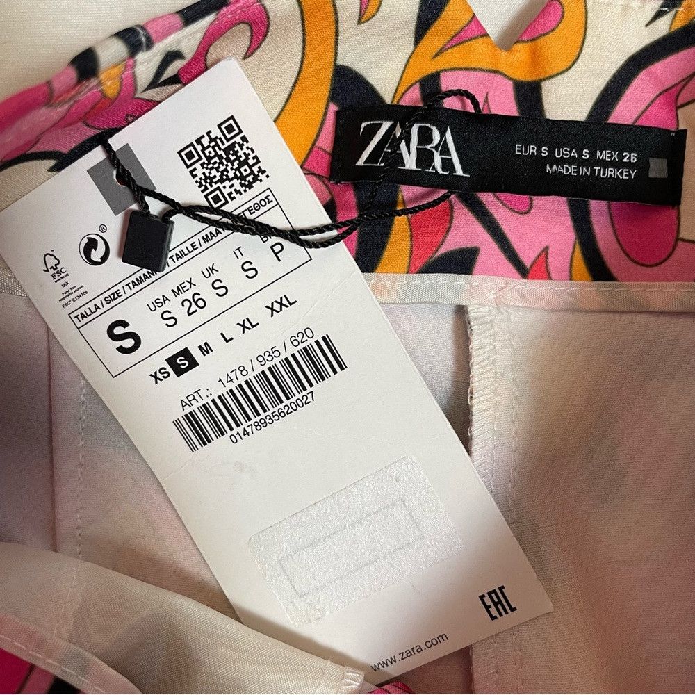 Zara NWT New ZARA High Rise Paisley Floral Print Pants Size S Size 28" / US 6 / IT 42 - 8 Thumbnail