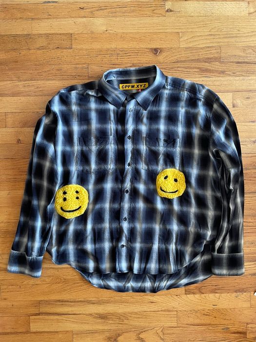 Human Made CFPM Double Vision Flannel Check Shirt Smiley | Grailed