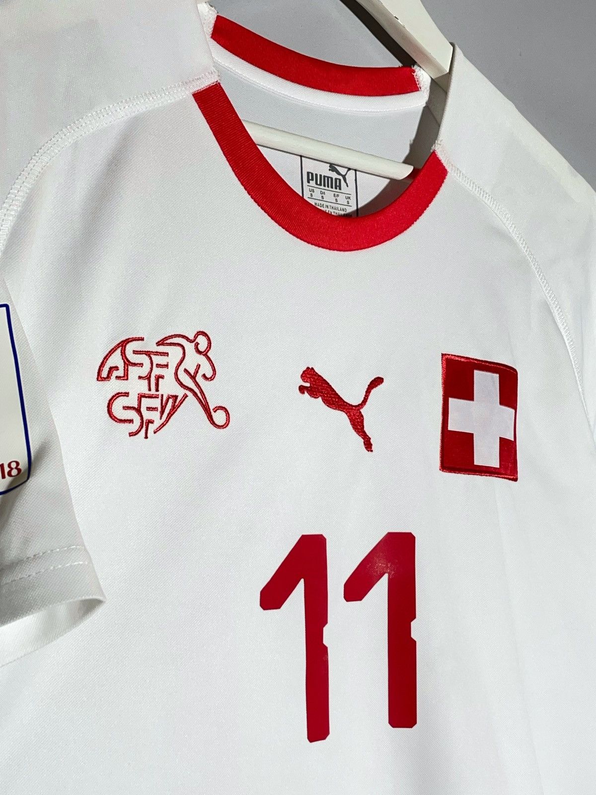 Puma #11 Behrami Switzerland World Cup 2018 Home Football Shirt Size US S / EU 44-46 / 1 - 4 Thumbnail