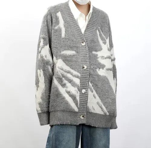VIBE Streetwear Knitted Oversized Design Cardigan Sweater Size US XL / EU 56 / 4 - 3 Thumbnail