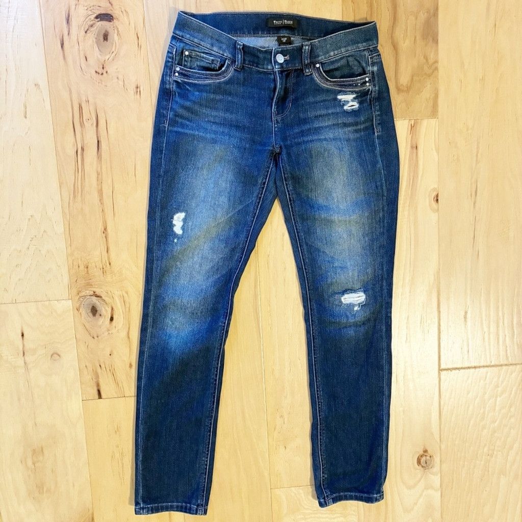 White House Black Market White House Black Market Distressed Slim Ankle Jeans Size 00 Size 24" / US 00 / IT 34 - 1 Thumbnail