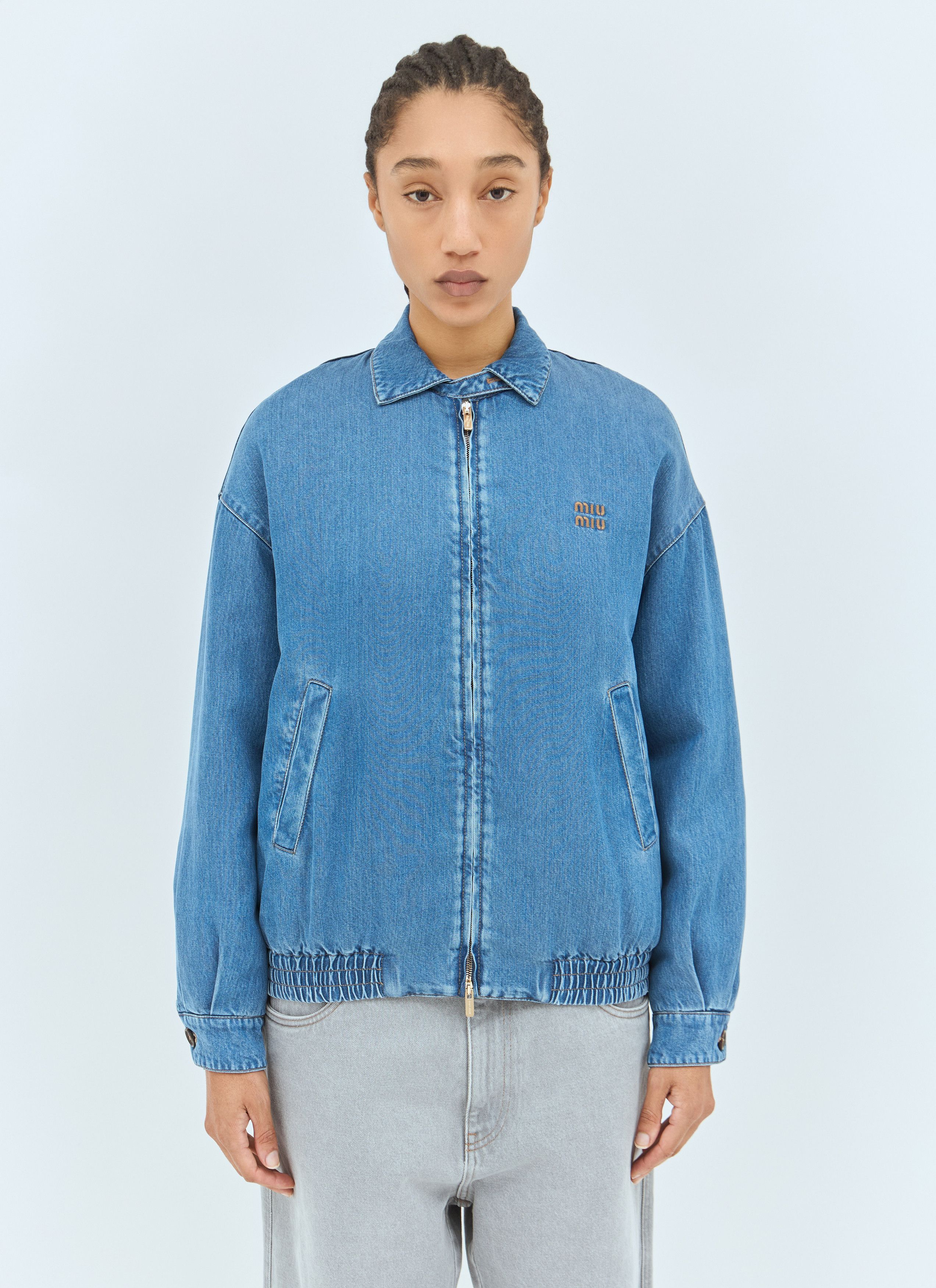 ブルゾン Miu Miu Oversized Padded Bomber Jacket In Corduroy Miu Miu Zip-Up Corduroy Collar Crop Padded Bomber Jacket