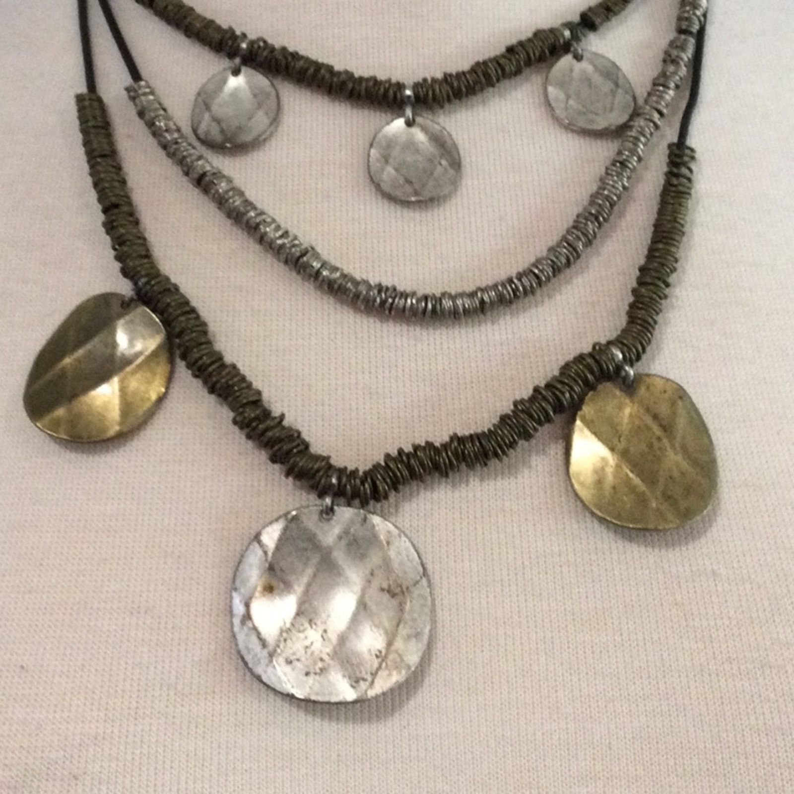 Chicos Chico's MultiLayered Gold & Silver Tone Necklace/Earring Set Size ONE SIZE - 6 Thumbnail