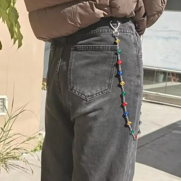Jewelry Colorful Agate Rhineston Waist Pants Chain Size ONE SIZE - 4 Thumbnail