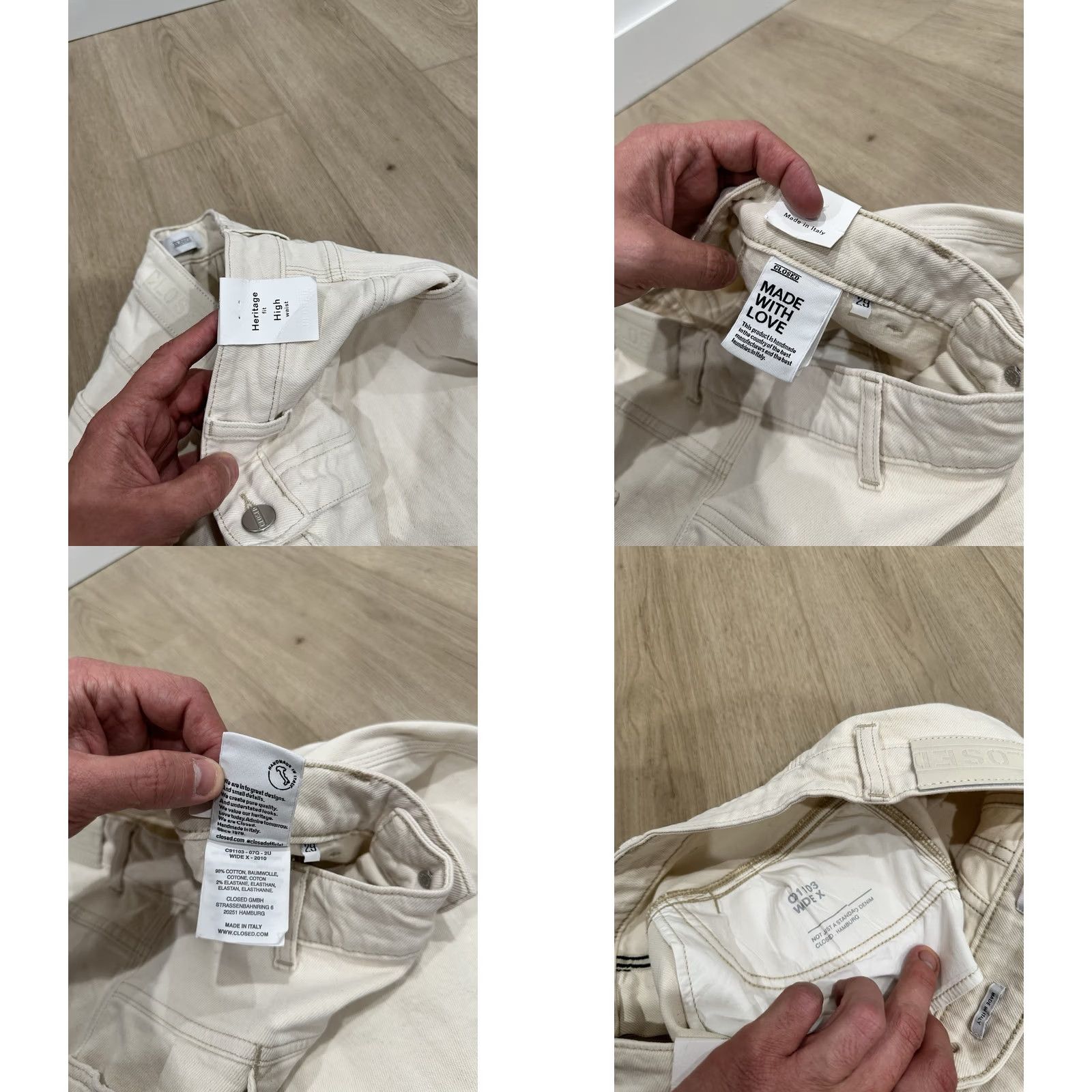 CLOSED NWT CLOSED Ivory Wide-Leg Denim Jeans 29 High Waist Flared-x Heritage Fit 5-Pocket Size 29 Womens Jeans Size 29" - 8 Thumbnail