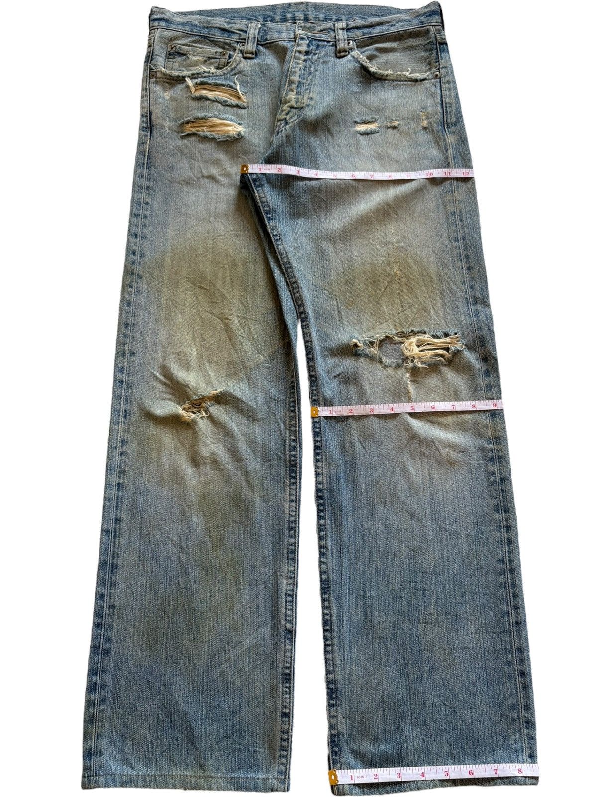 Uniqlo SALES🔥Vintage Uniqlo Mud Wash Distressed Baggy Jeans Size US 33 - 14 Thumbnail