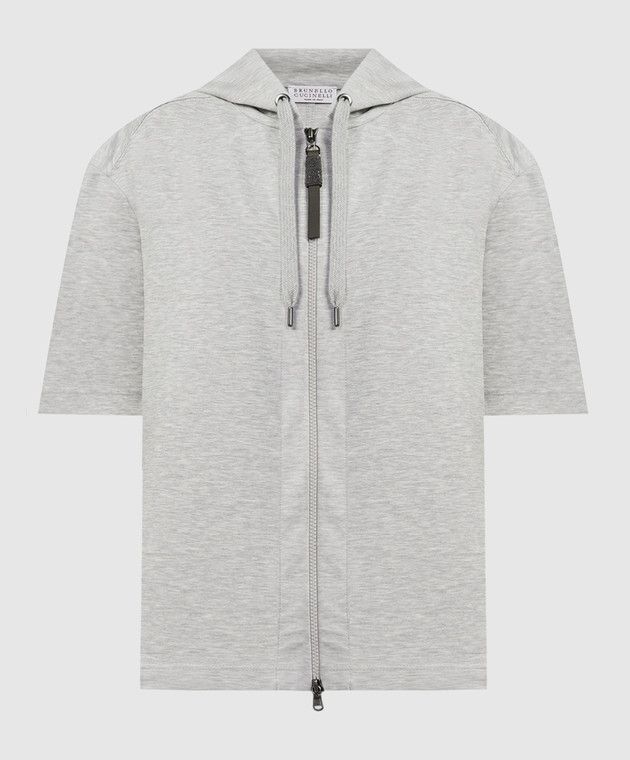 Brunello Cucinelli o1y0825 Hooded Sweatshirt in Light Gray Size XXS / US 00 / IT 34 - 1 Thumbnail