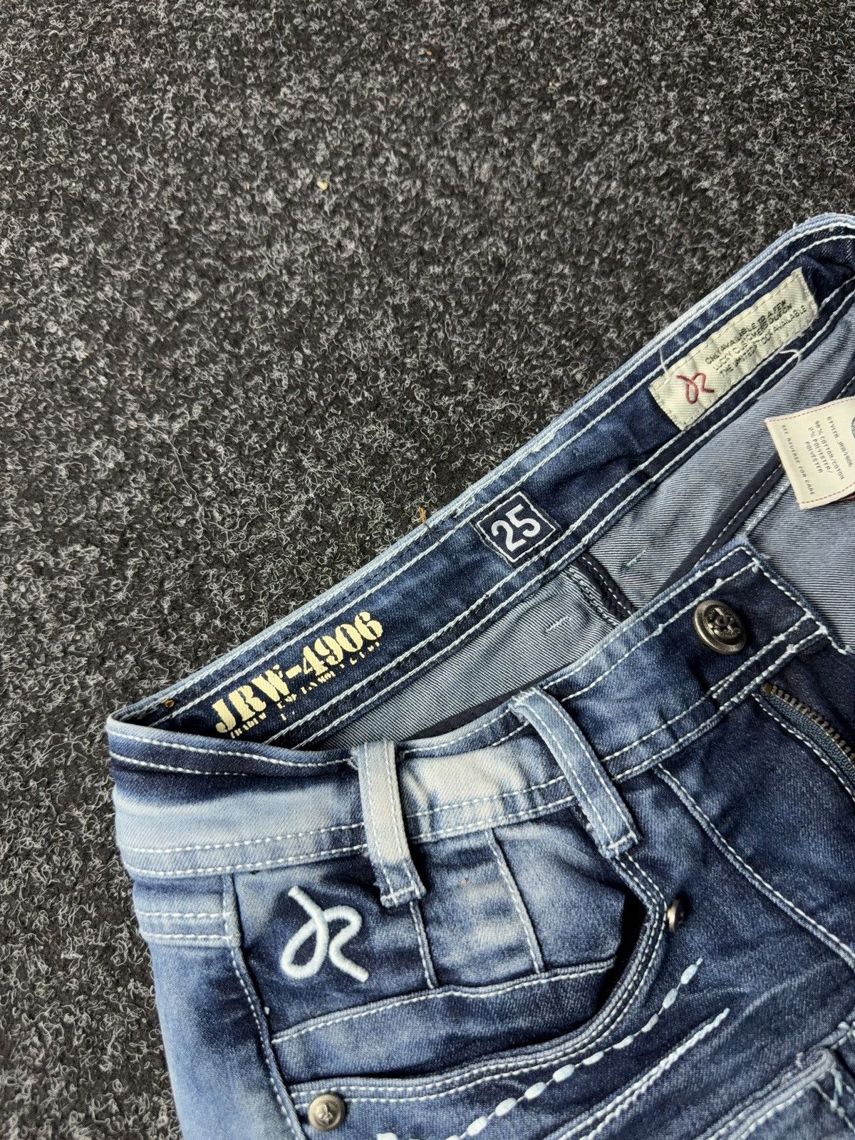 Japanese Brand Y2K JRW-4906 Japanese Style 90s Distressed Moto m Jeans Size 25" / US 0 / IT 36 - 9 Thumbnail
