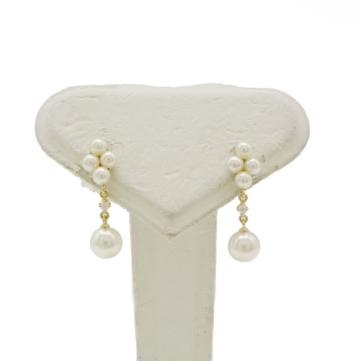 Mikimoto Mikimoto Mikimoto K18YG Pearl Diamond Earrings Metal Earrings Size ONE SIZE - 1 Thumbnail