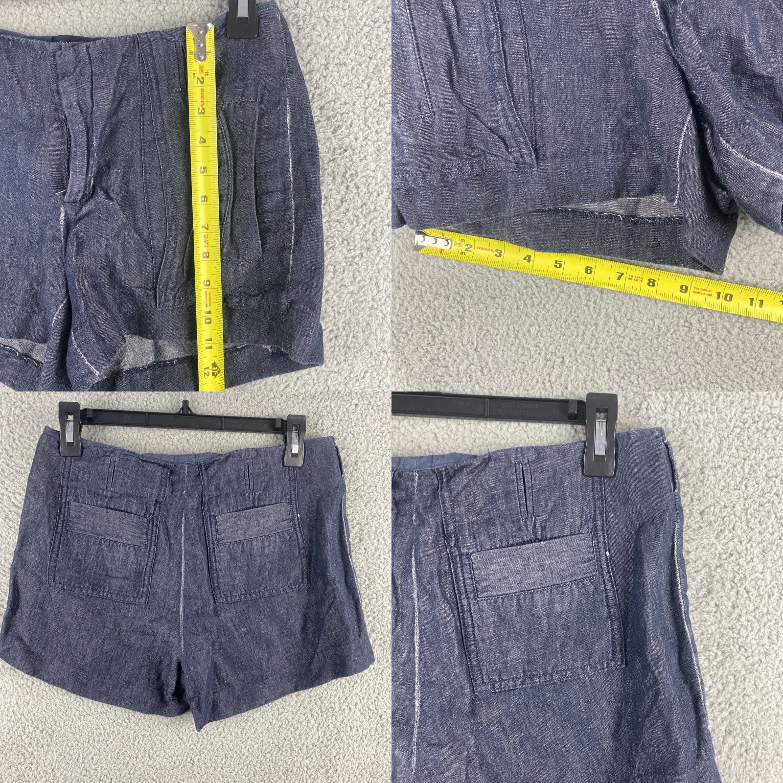 Banana Republic Banana Republic Shorts Linen Blend Women's Size 4 Blue 38-6 Regular Breathable Comfort Casual Beach Walking 70s 80s 90s Vintage No Mens Womens Size 27" / US 4 / IT 40 - 8 Thumbnail