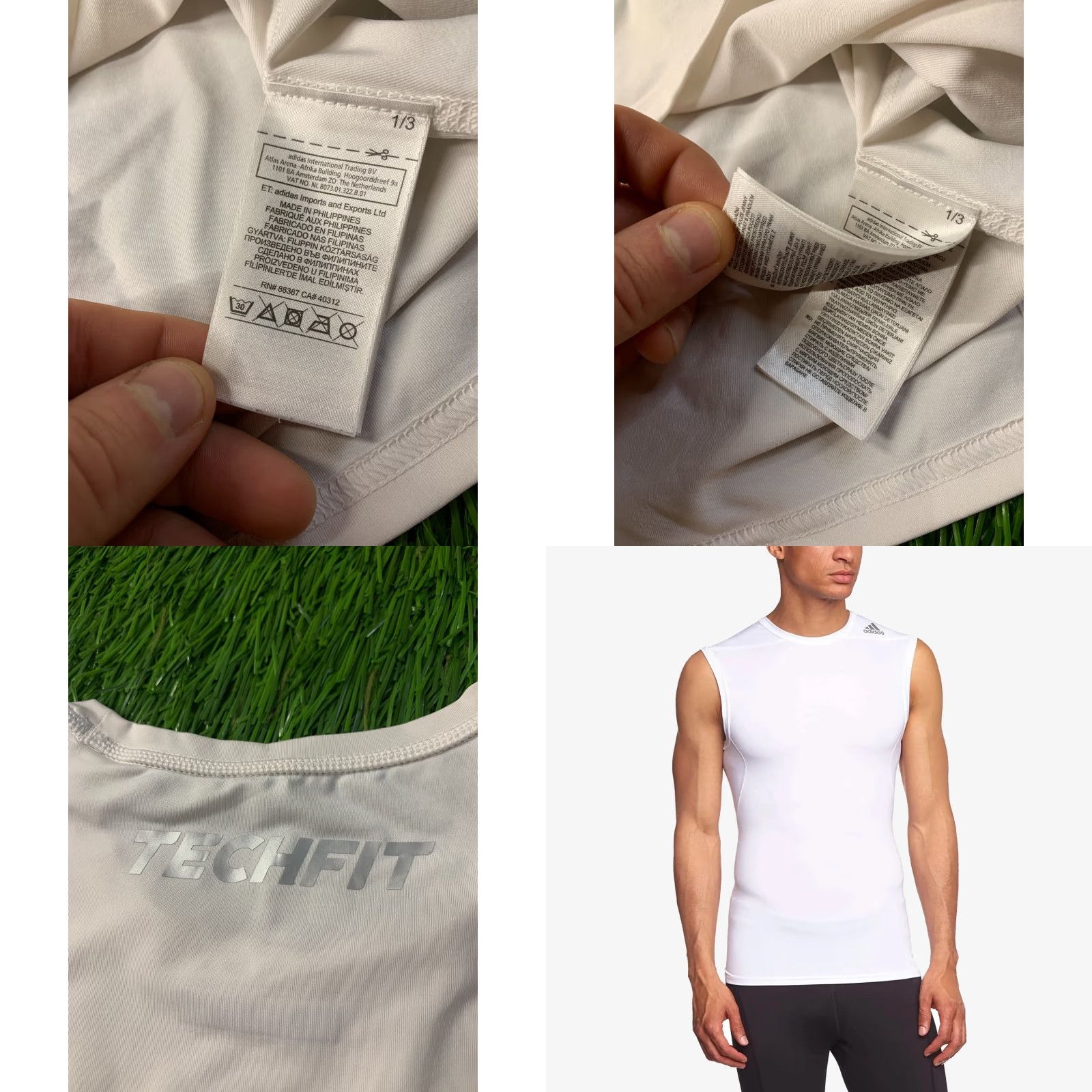 Adidas ADIDAS Techfit Compression Vest Shirt Men XL White 2015 Crossfit Base Layers Sleeveless Guaranteed Original Size XL Size US XL / EU 56 / 4 - 8 Thumbnail