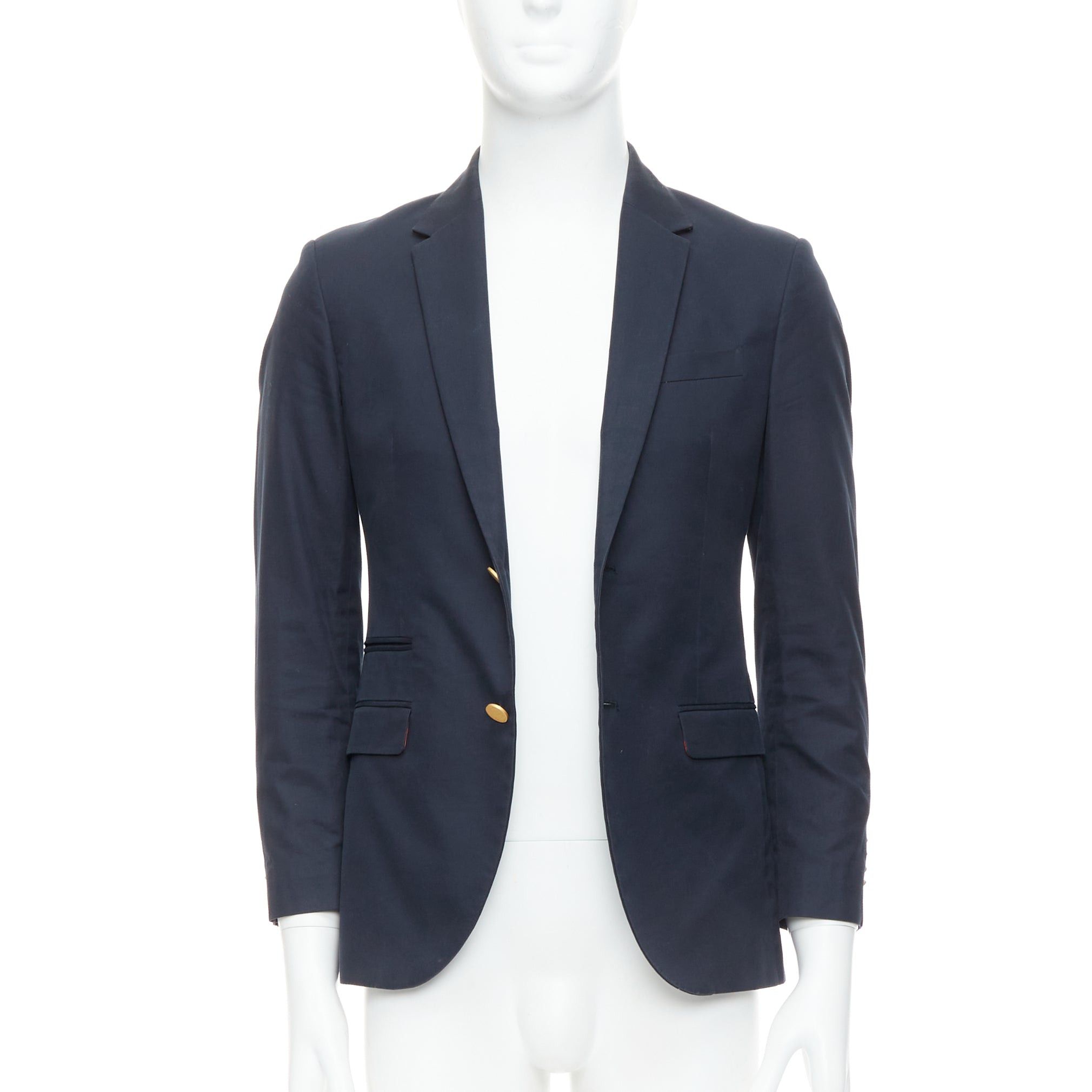 Valentino VALENTINO navy cotton red camoflage lined gold button blazer IT44 XS Size 44R - 1 Thumbnail