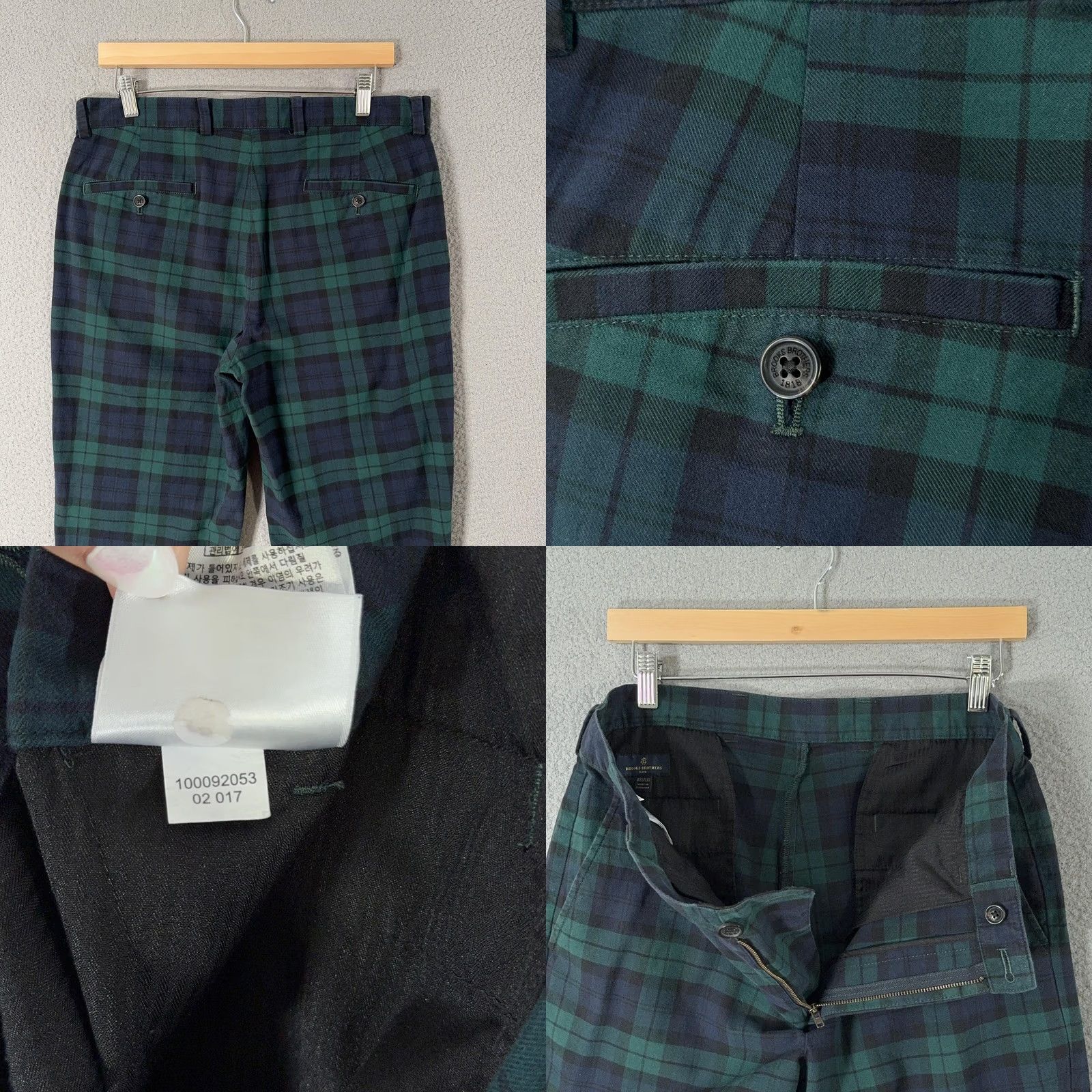 Brooks Brothers Brooks Brothers Clark Black Watch Plaid Pants Mens 33x32 Green Chino Flannel Size US 33 - 9 Thumbnail