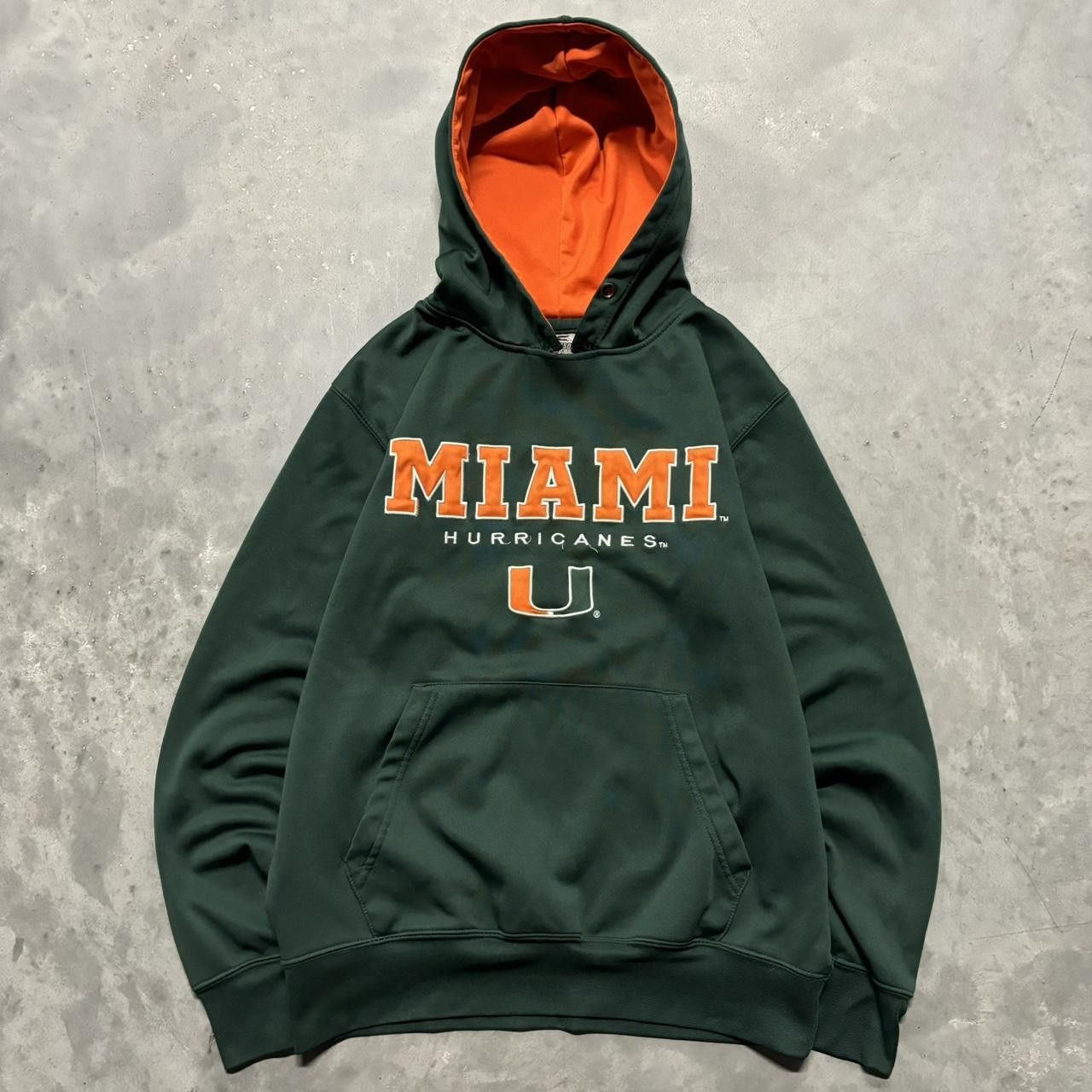 Vintage Crazy Vintage Y2K/2000s Green Miami Hurricanes College Essential Hoodie! Size US L / EU 52-54 / 3 - 1 Thumbnail