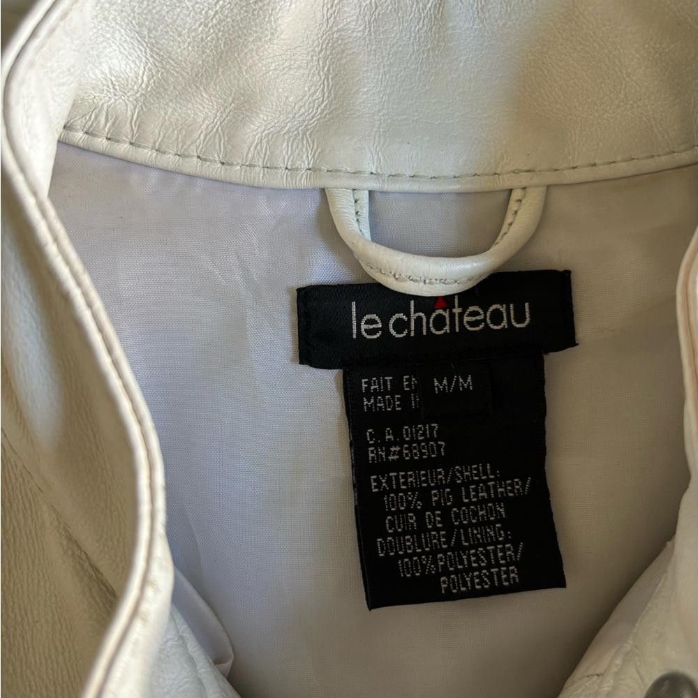 Le Chateau Y2K Le Chateau white 100% Pig Leather Jacket Size M / US 6-8 / IT 42-44 - 4 Thumbnail